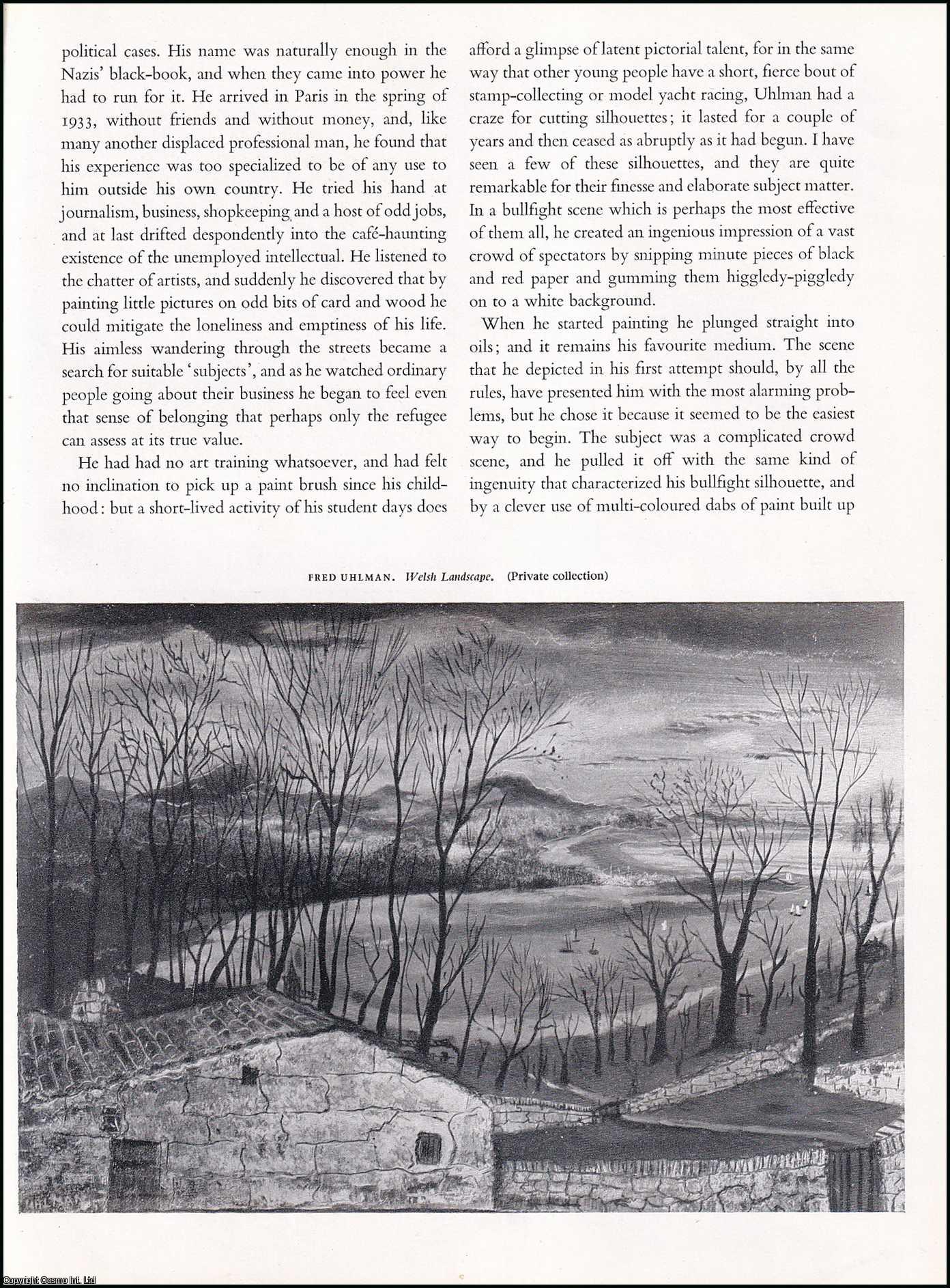 MELVILLE, ROBERT - Fred Uhlman: The Landscapes of. An original article from the The Studio magazine, 1949.