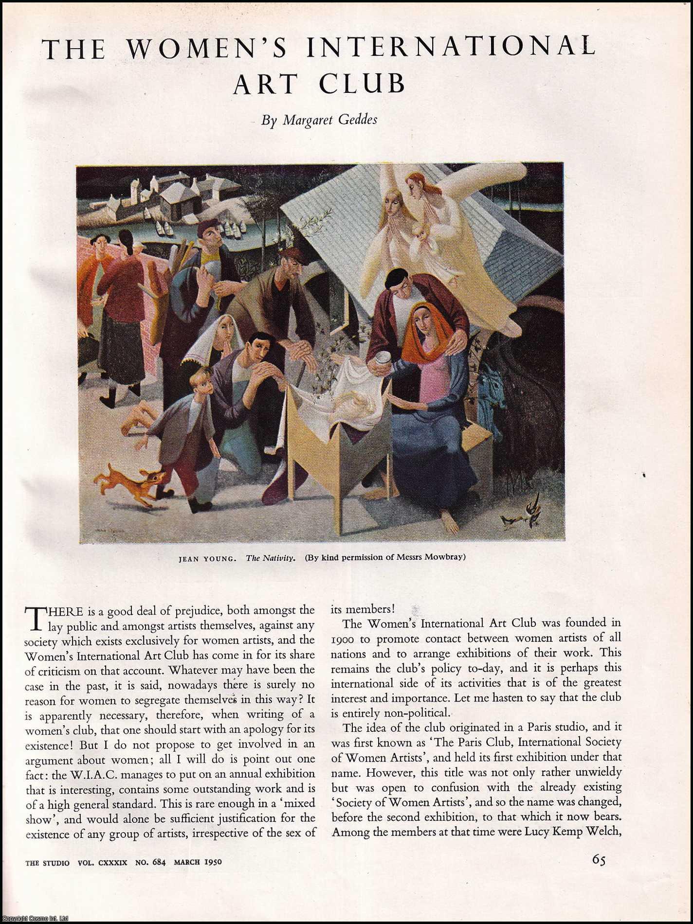 GEDDES, MARGARET - The Women's International Art Club. An original article from the The Studio magazine, 1950.