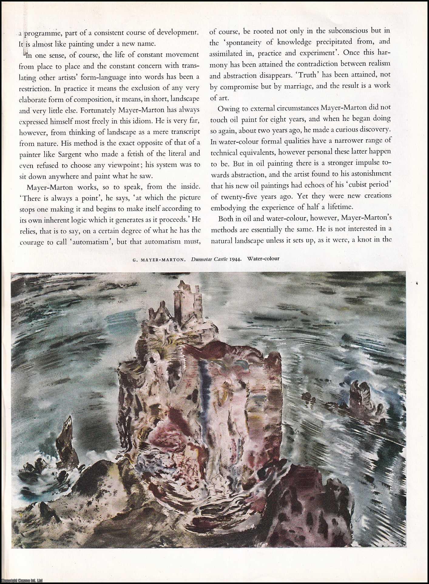 LAVER, JAMES - George Mayer-Marton: Ex-Professional Sunday Painter. An original article from the The Studio magazine, 1950.