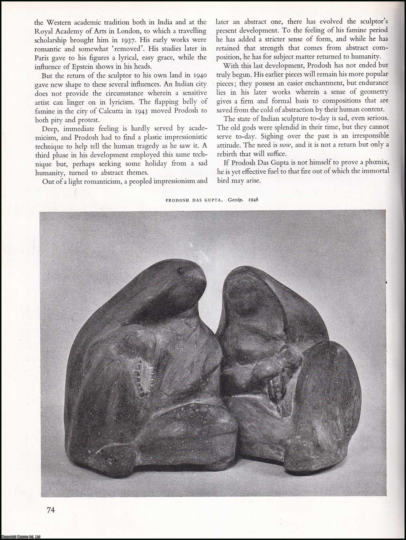 CHRISTEN, KIM - Prodosh Das Gupta: A Modern Indian Sculptor. An original article from the The Studio magazine, 1950.