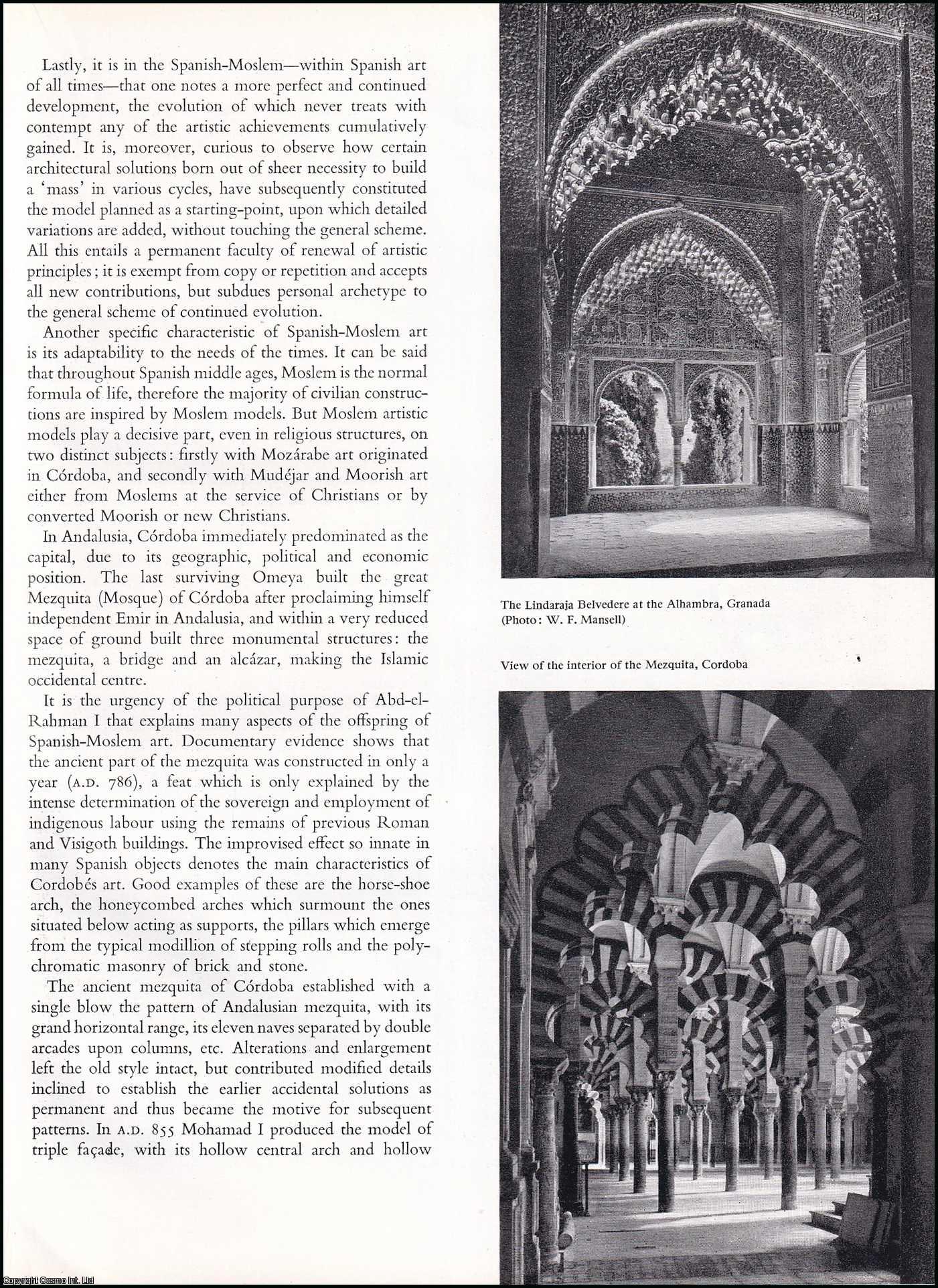 CAZORLA, EMILIO CAMPS - Moorish Art: Spanish-Moslem Art. An original article from the The Studio magazine, 1950.