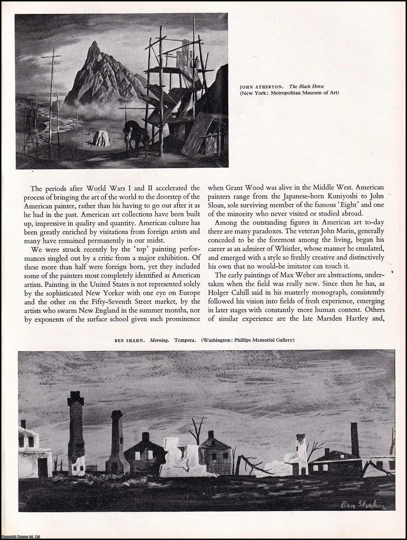 CRANE, JANE WATSON - Directions in Modern American Painting. An original article from the The Studio magazine, 1951.