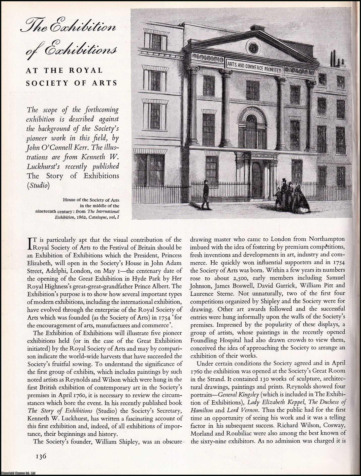 KERR, JOHN O'CONNELL - The Exhibition of Exhibitions at The Royal Society of Arts. An original article from the The Studio magazine, 1951.