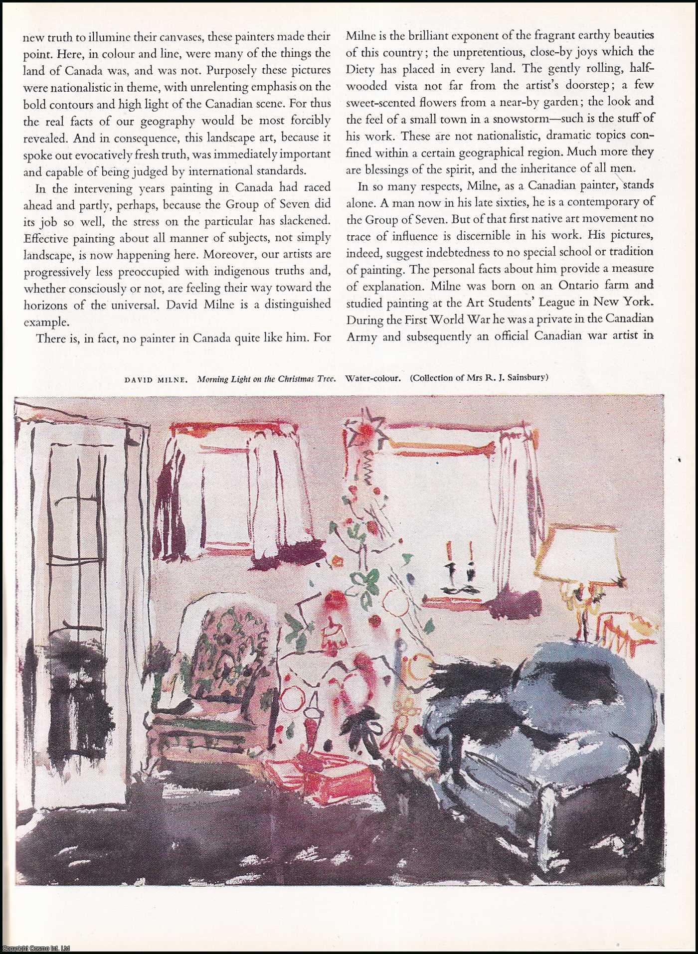 BELL, ANDREW - David Milne Paints Canada. An original article from the The Studio magazine, 1951.