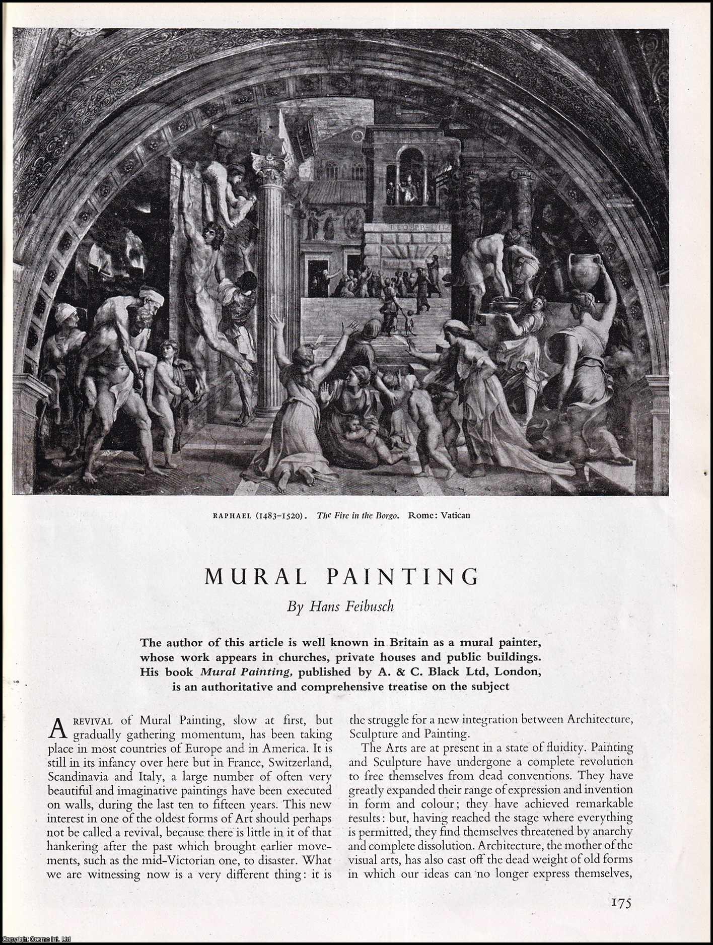FEIBUSCH, HANS - Mural Painting. An original article from the The Studio magazine, 1948.