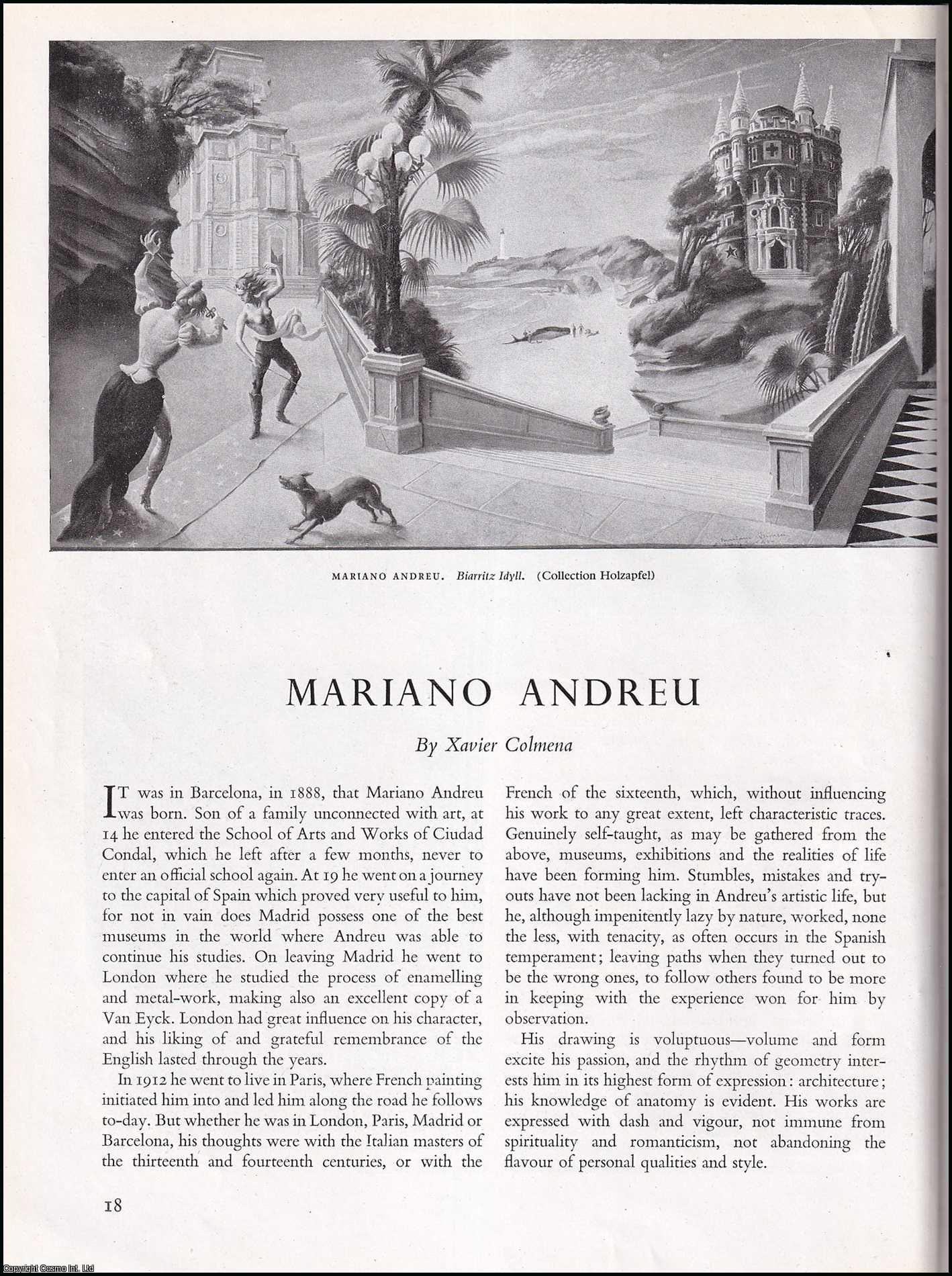 COLMENA, XAVIER - Mariano Andreu: Spanish Painter. An original article from the The Studio magazine, 1948.