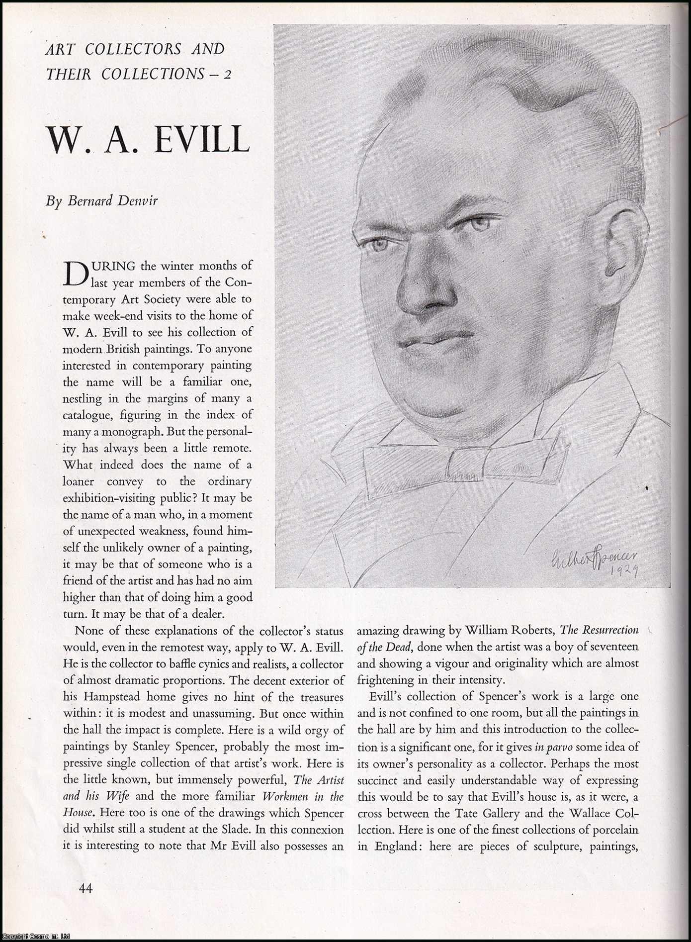 DENVIR, BERNARD - W.A. Evill: Artist. An original article from the The Studio magazine, 1949.