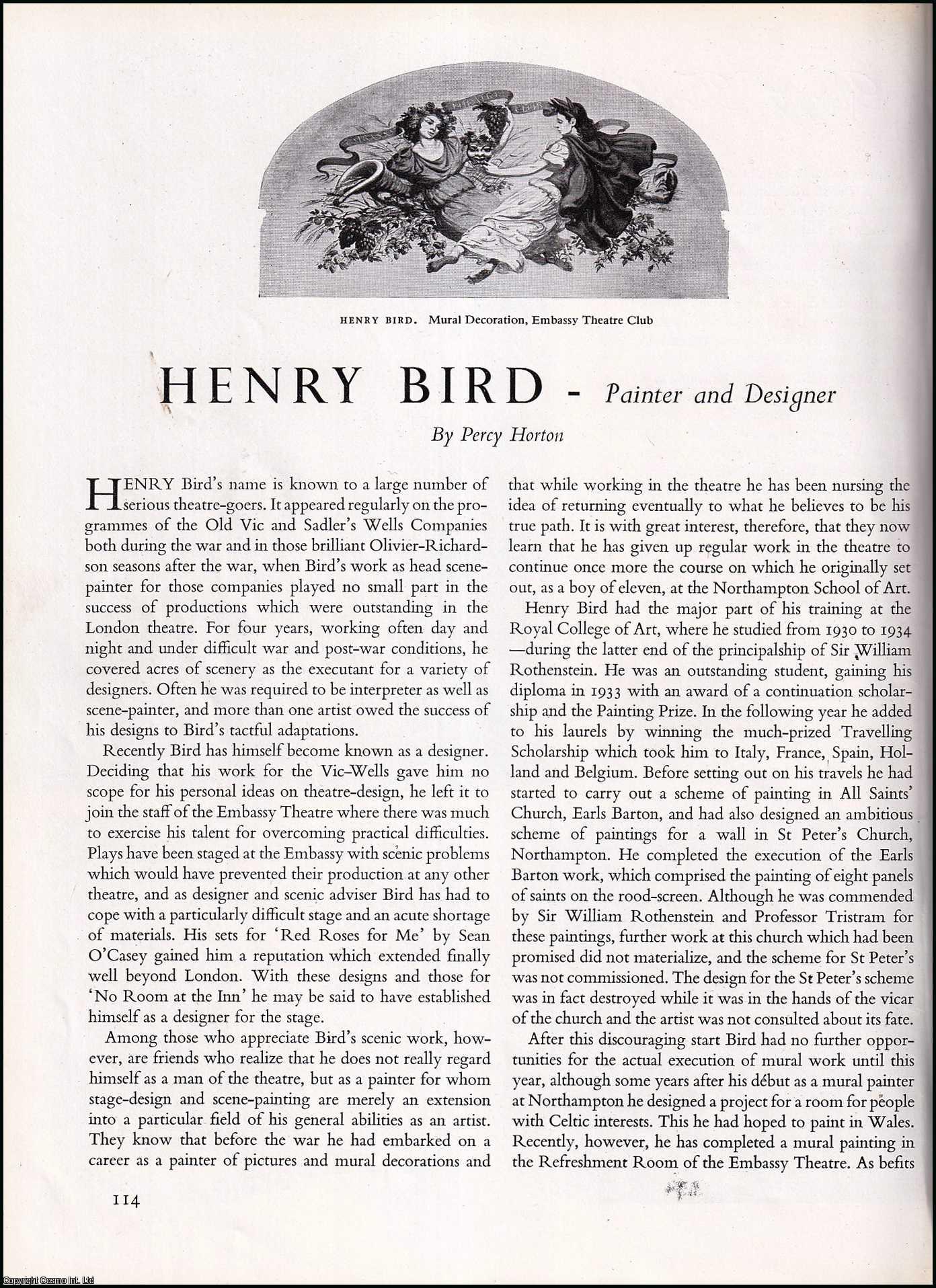 HORTON, PERCY - Henry Bird: Painter and Designer. An original article from the The Studio magazine, 1949.