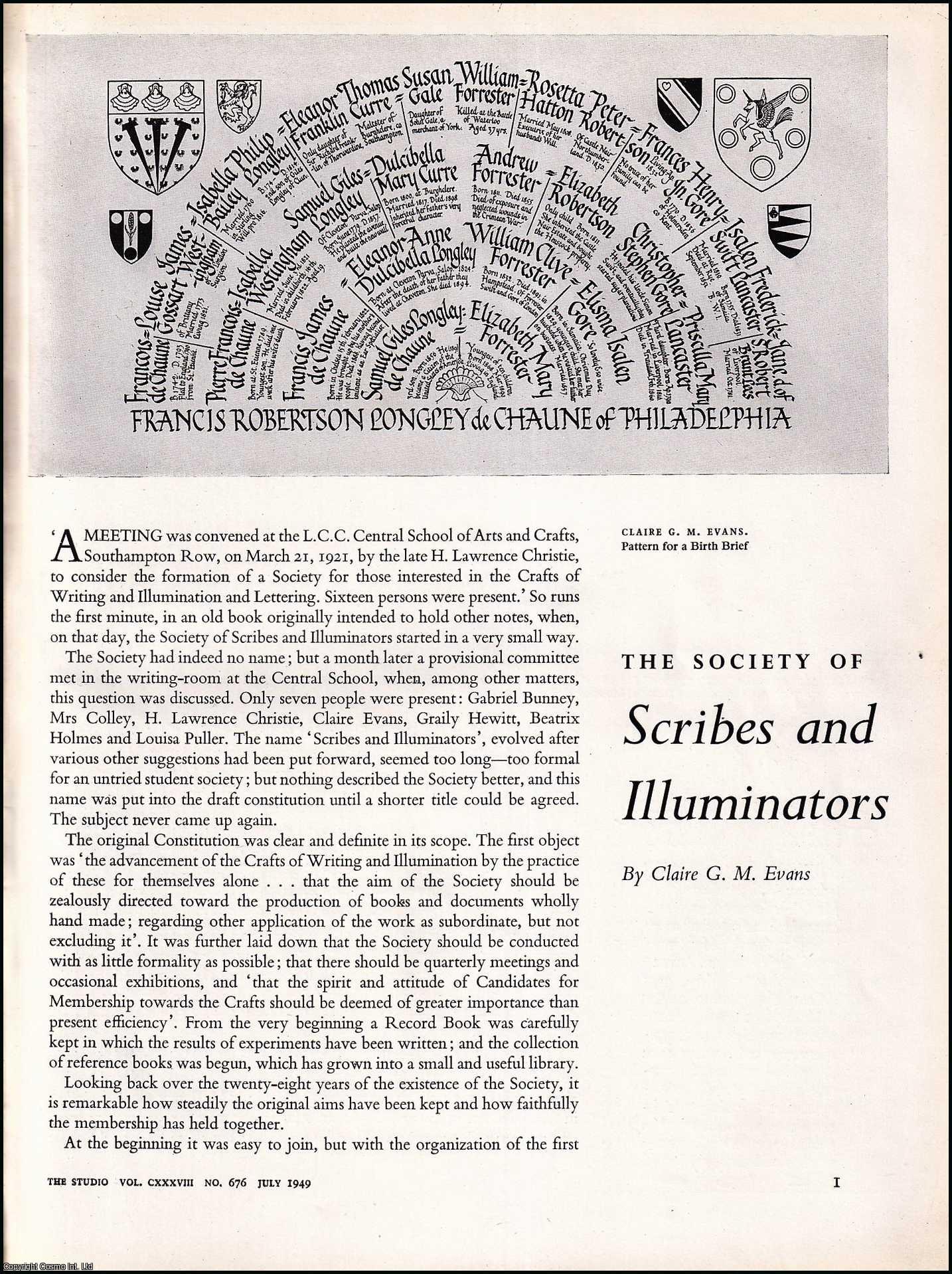 EVANS, CLAIRE G.M. - The Society of Scribes and Illuminators. An original article from the The Studio magazine, 1949.