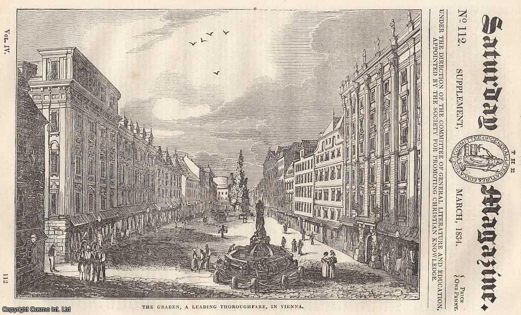 ---. - The Braben, A Leading Thoroughfare, in Vienna: Some Account of The City of Vienna. Issue No. 112. March, 1834. A complete rare weekly issue of the Saturday Magazine, 1834.