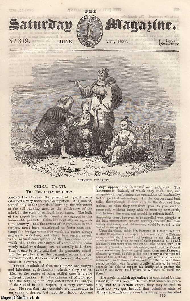 ---. - China: The Peasantry of China, part 7; First Visit to The Old Castle at Baden; The Hippopotamus; The Oriental Plane, etc. Issue No. 319. June, 1837. A complete rare weekly issue of the Saturday Magazine, 1837.