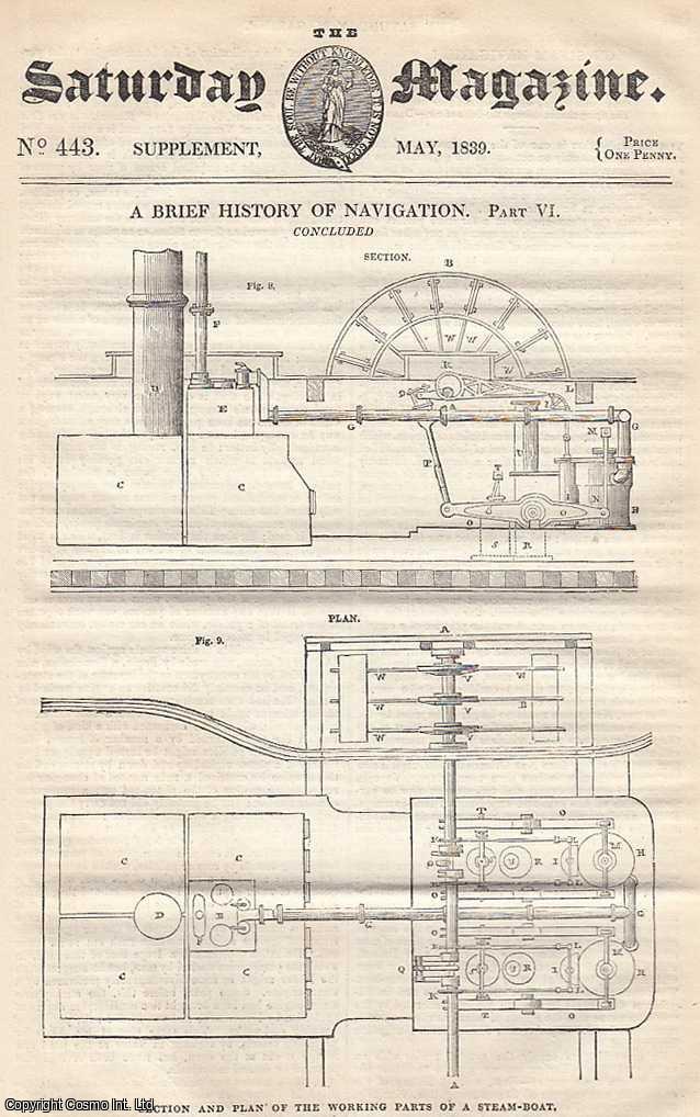 ---. - Steam Navigation and shipping. Issue No. 443. May, 1839. A complete rare weekly issue of the Saturday Magazine, 1839.