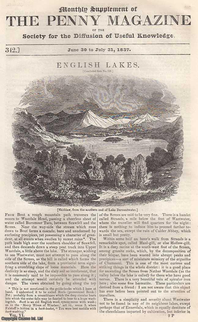 Penny Magazine - English Lakes, concluded. Issue No. 342, July 31st, 1837. A complete original weekly issue of the Penny Magazine, 1837.