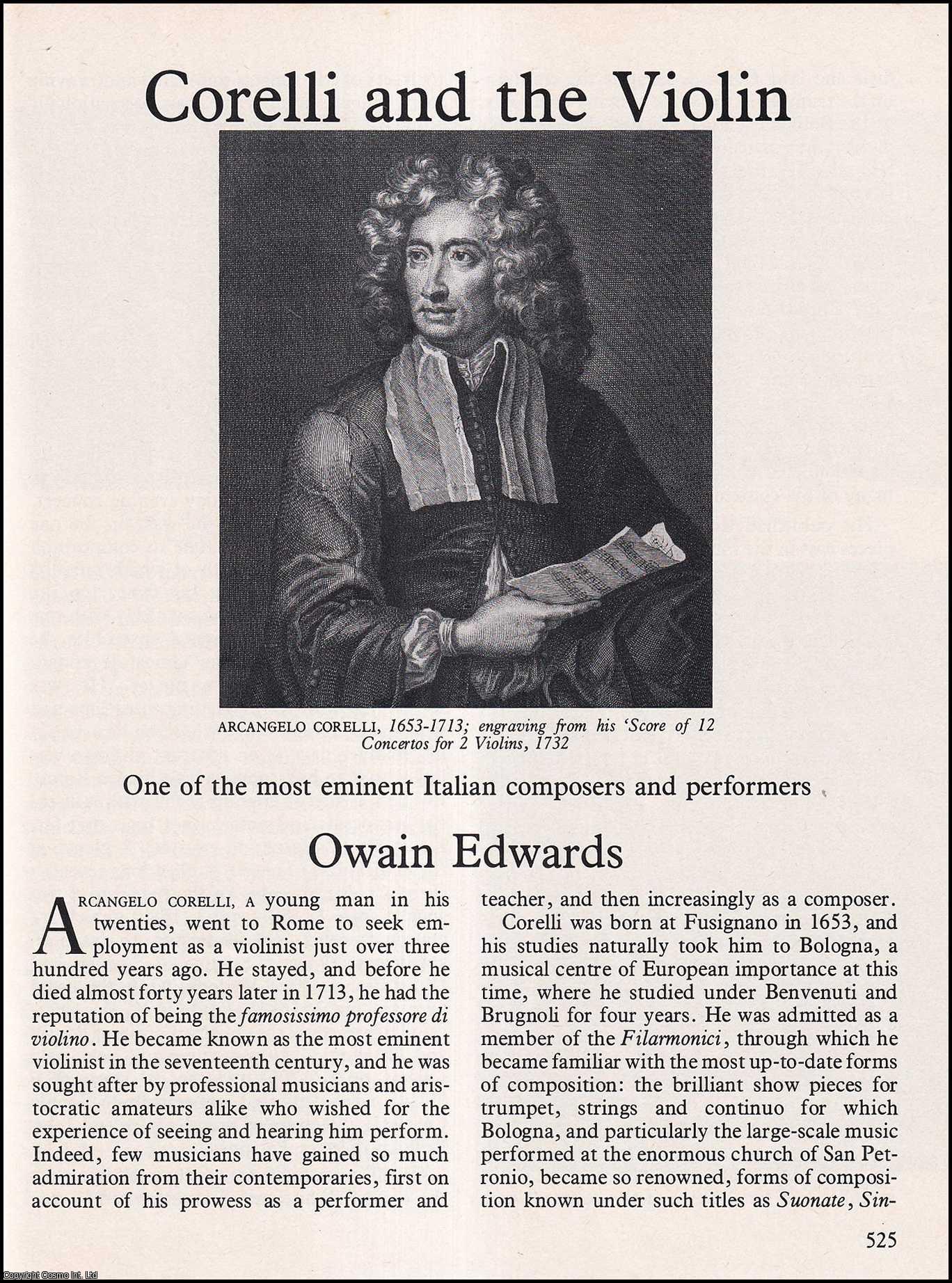 Owain Edwards - Corelli and The Violin: Italian composer and performer. An original article from History Today 1976.
