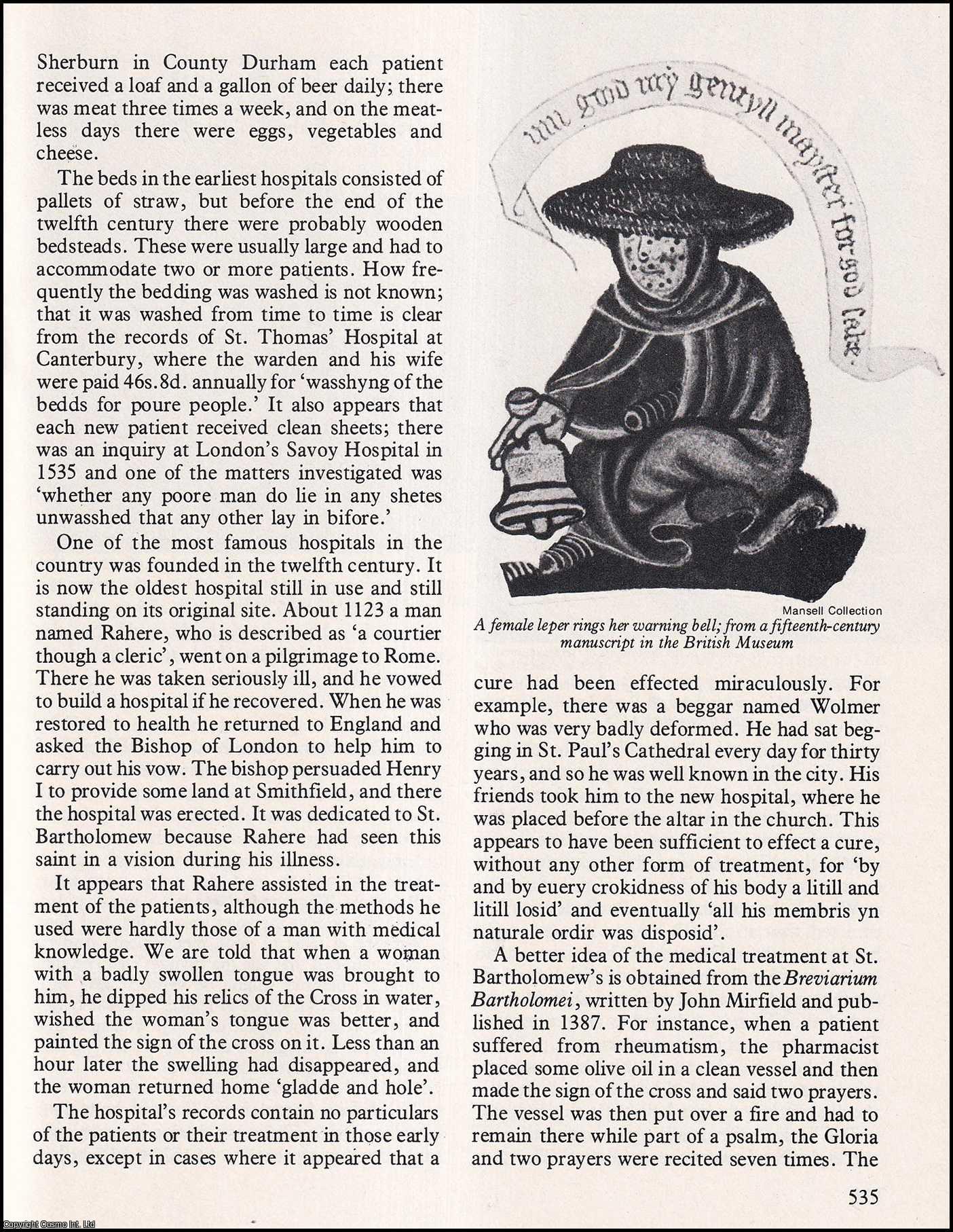 DAINTON, COURTNEY - Medieval Hospitals of England. An original article from History Today 1976.