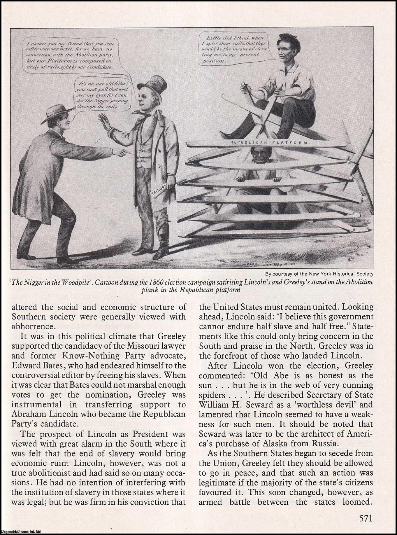 KLEBER, LOUIS C. - Horace Greeley, 1811-1872: The Democratic candidate for the Presidency in 1872. An original article from History Today 1976.