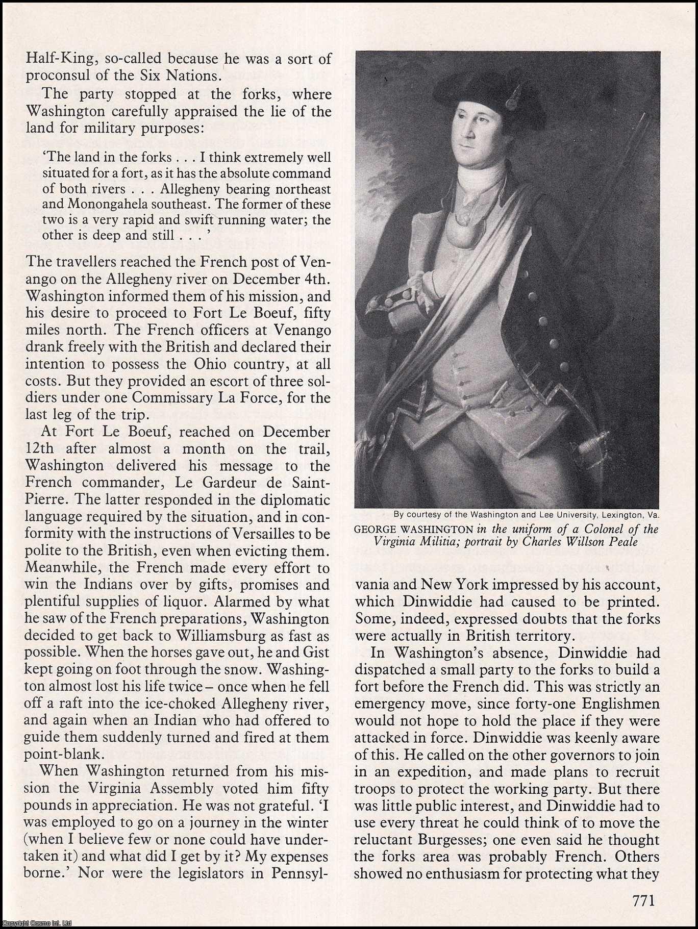 KETCHUM, ALTON - Washington's First Campaign 1754 Against The French on The Headwaters of The Ohio River. An original article from History Today 1976.