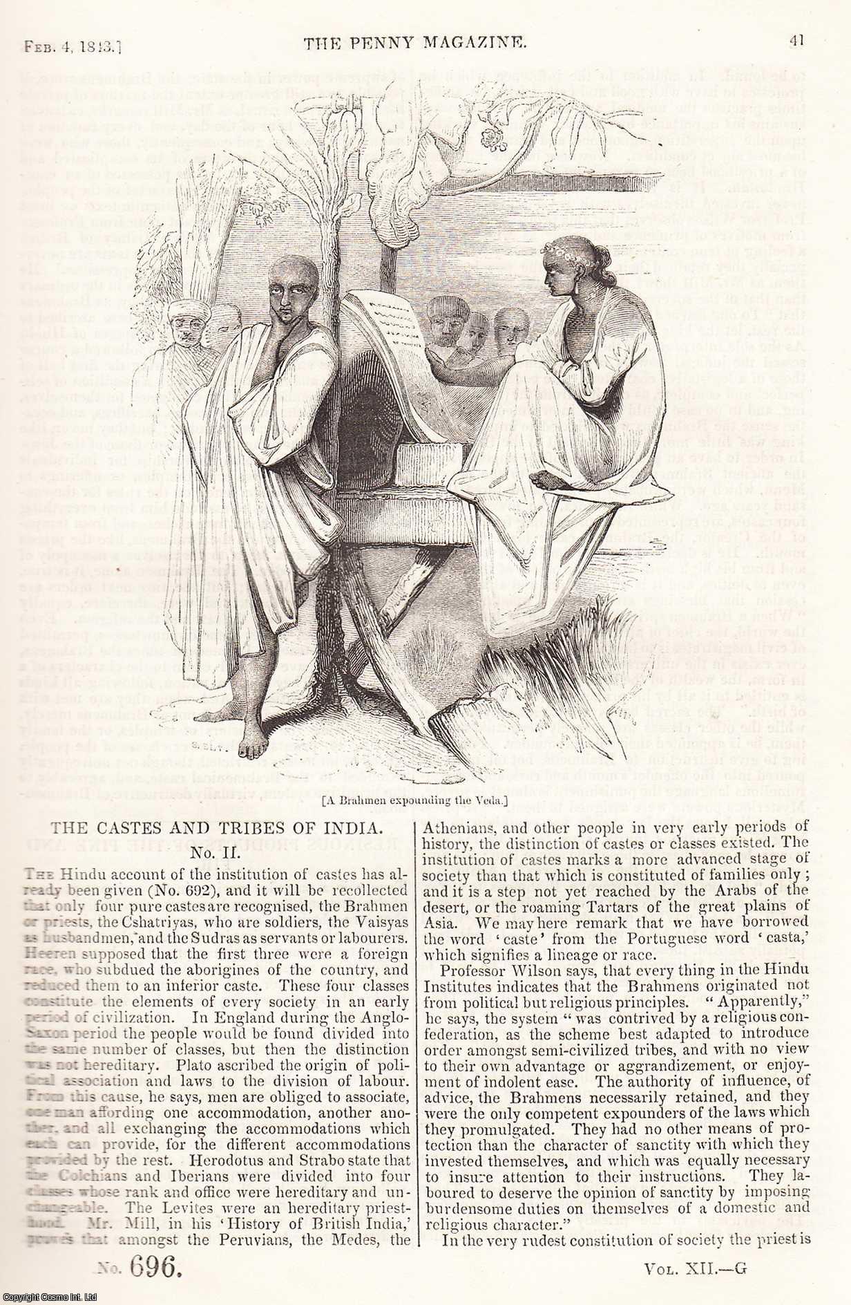 ---. - The Castles and Tribes of India, part 2; Resinous Products of The Pine and Fir; Progresses of Queen Elizabeth; The Sulphur-Mines of Sicily, etc. Issue No. 696. A complete rare weekly issue of the Penny Magazine, 1843.