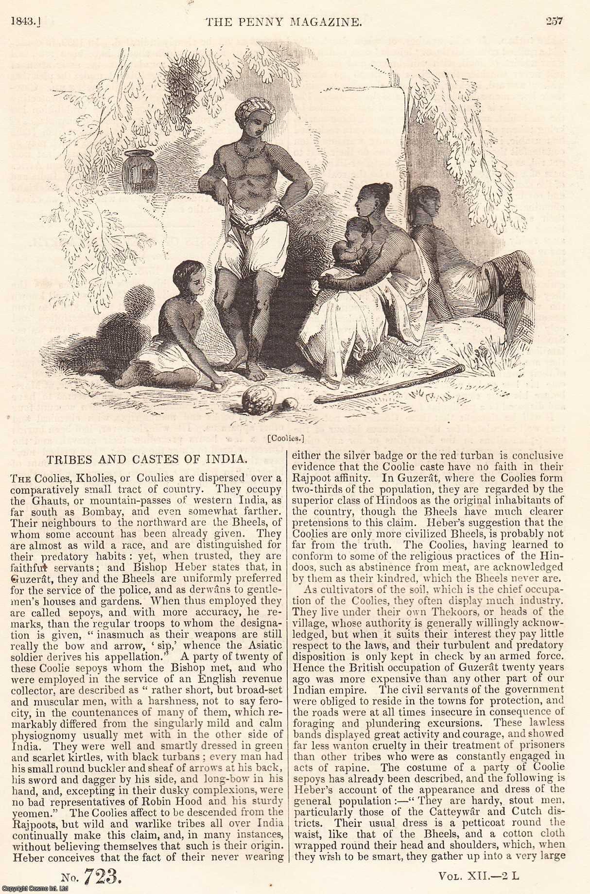---. - Tribes and Castes of India; Progresses of Queen Elizabeth, part 8; Rambles from Railways: Penhurst, part 2; Bricks and Brick-Making, etc. Issue No. 723. A complete rare weekly issue of the Penny Magazine, 1843.