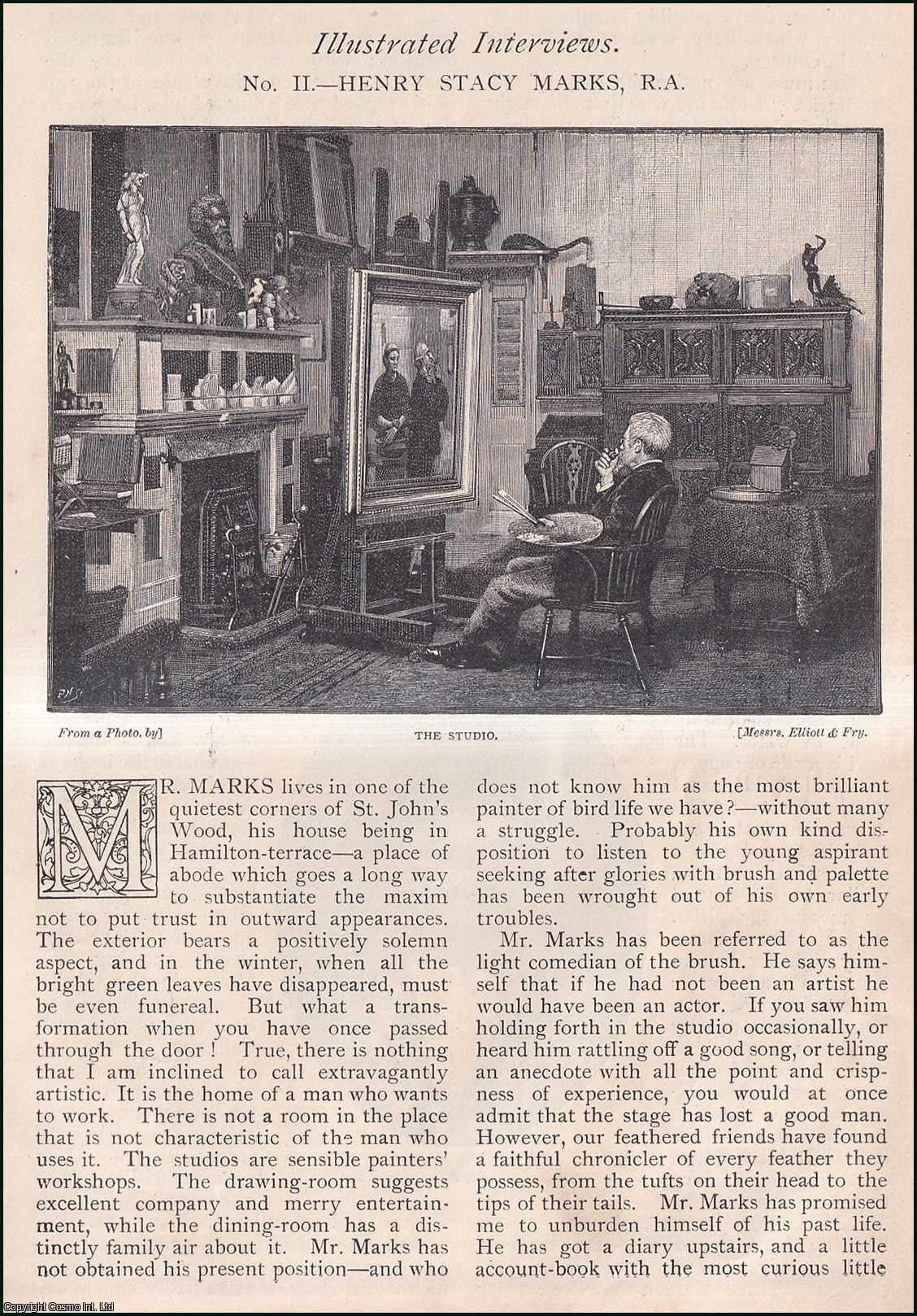 Strand Magazine - Henry Stacy Marks, R.A, British Artist : Illustrated Interview. An uncommon original article from The Strand Magazine, 1891.