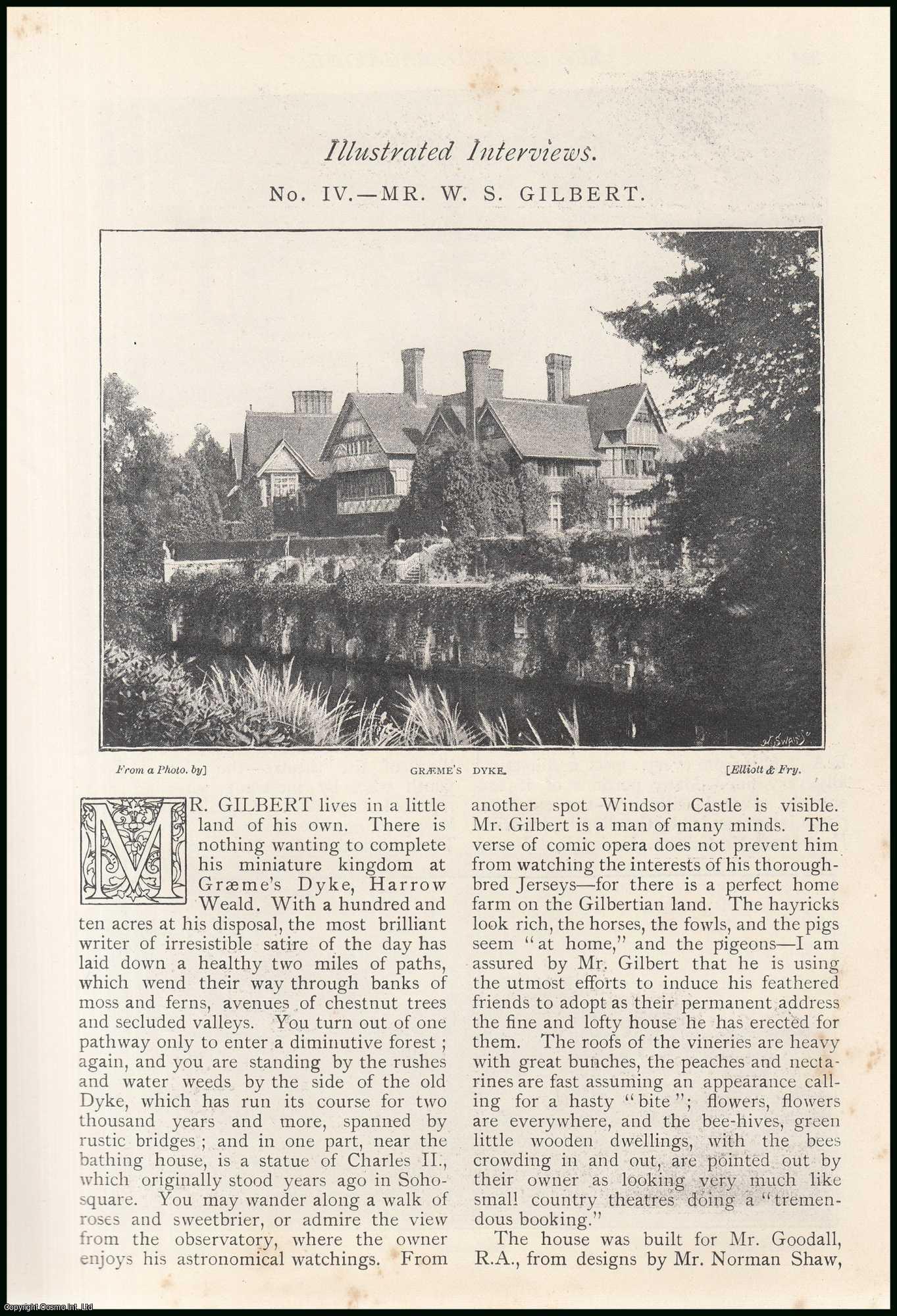 Harry How - Sir William Schwenck Gilbert : English dramatist, librettist, poet and illustrator. Illustrated Interviews. An uncommon original article from The Strand Magazine, 1891.