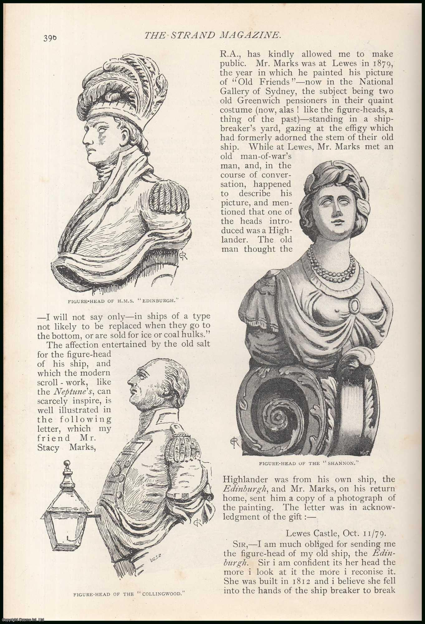 Strand Magazine - Figure-Heads that decorates the prow of a ship. An uncommon original article from The Strand Magazine, 1891.