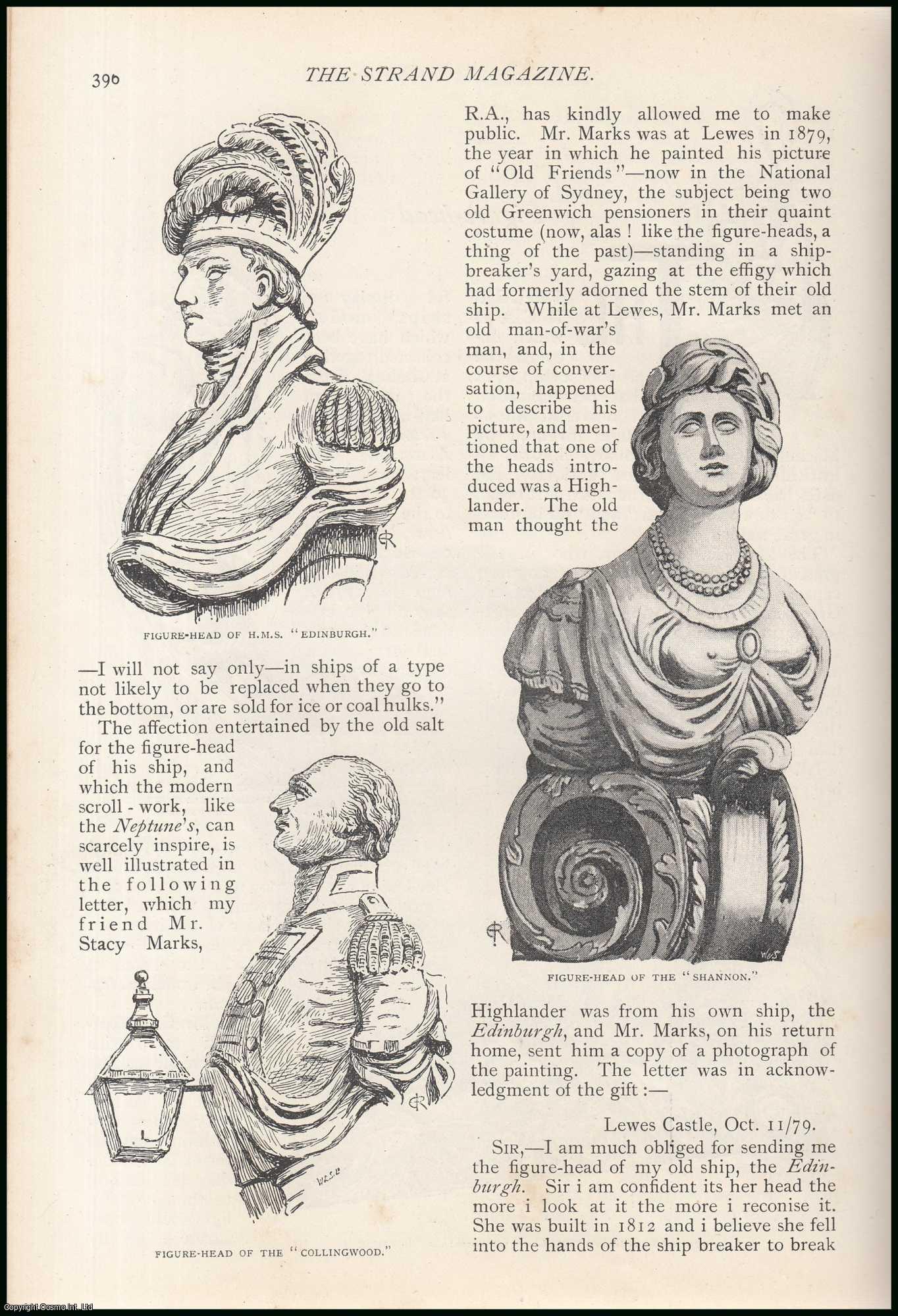 Strand Magazine - Ships Figure Heads. An uncommon original article from The Strand Magazine, 1891.