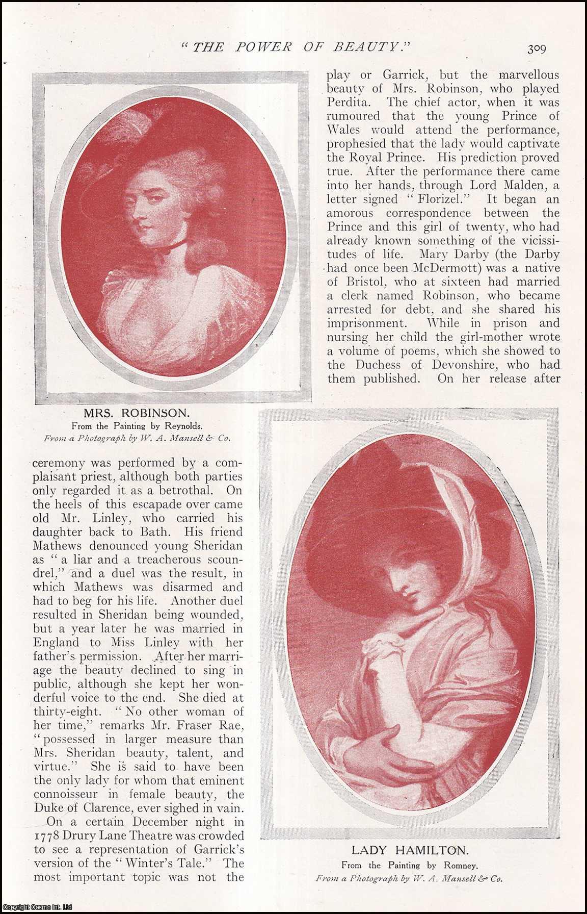 Seton Valentine - The Power of Beauty : Beautiful Women. The Countess of Grammont ; the Duchess of Hamilton ; Lady Coventry ; MME. De Pompadour & others. With portraits illustrated in colour. An uncommon original article from The Strand Magazine, 1911.