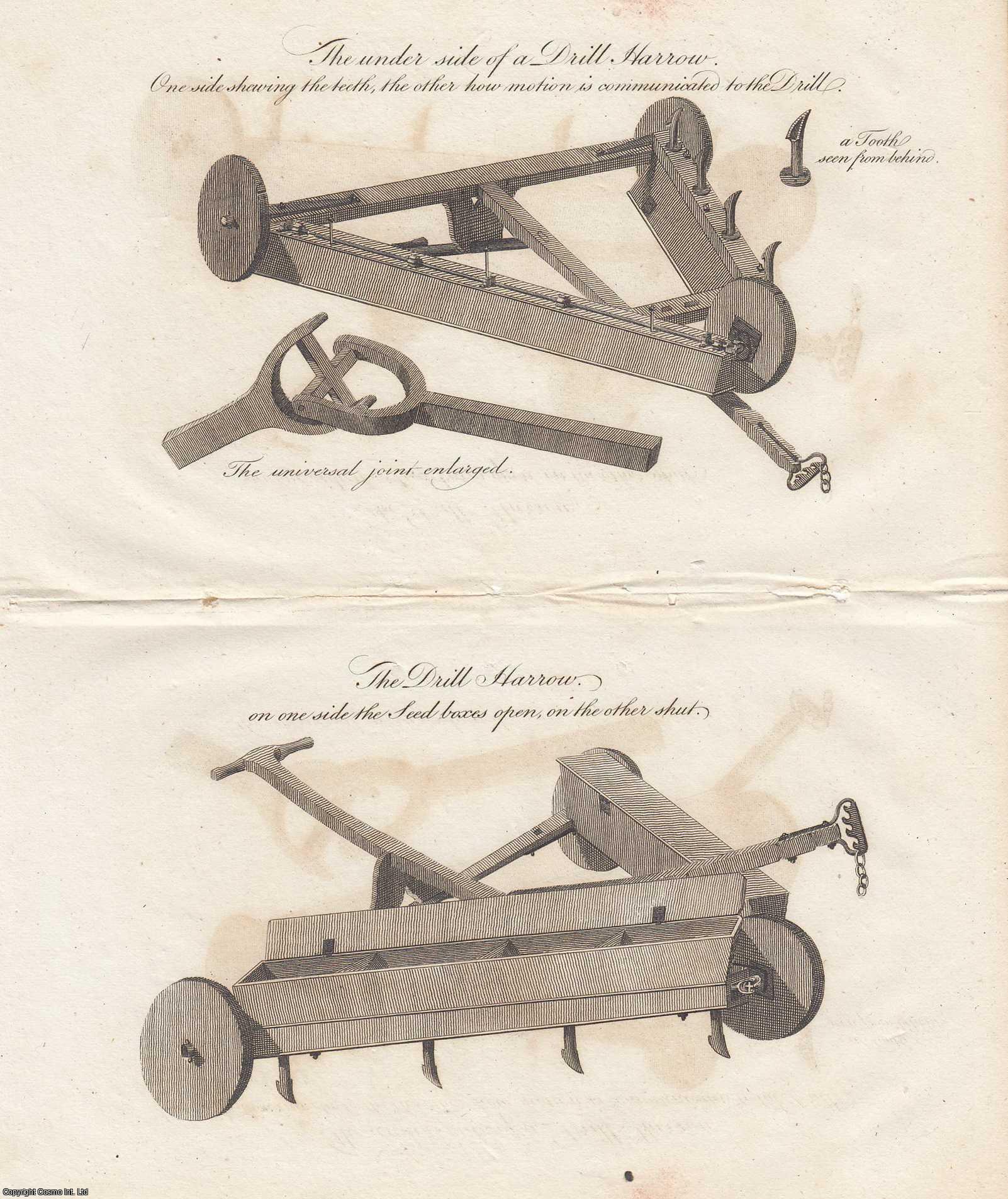 MURE (OF GREAT SAXHAM, SUFFOLK), HUTCHESON - Drill Harrow. With a plate. An original article from the Annals of Agriculture 1792.