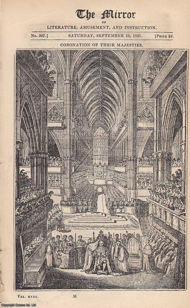 THE MIRROR - Coronation of William IV. Coronation of their Majesties. King William and Queen Mary. FEATURED in The Mirror of Literature, Amusement, and Instruction.