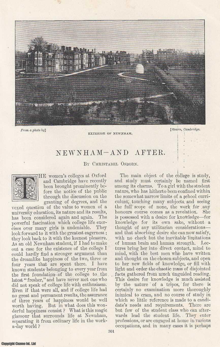 Christabel Osborn - Newnham College, And After. An original article from the Windsor Magazine, 1896.