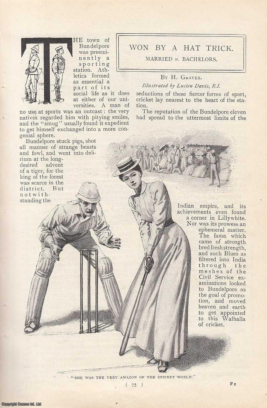 H. Graves - Cricket, Won by a Hat Trick : Married v Bachelors. An uncommon original article from the Harmsworth London Magazine, 1901.