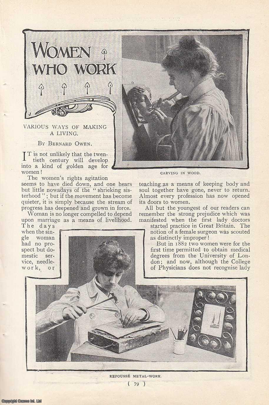 OWEN, BERNARD - Women Who Work: Various Ways of Making a Living. A rare original article from the Harmsworth London Magazine, 1900-01.