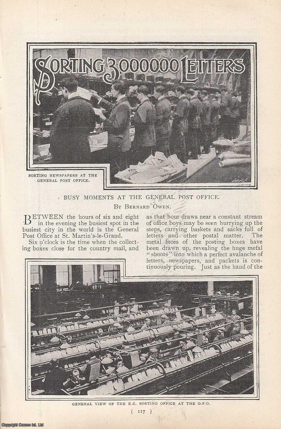 OWEN, BERNARD - Busy Moments at The General Post Office Sorting 3,000,000 Letters. A rare original article from the Harmsworth London Magazine, 1900-01.