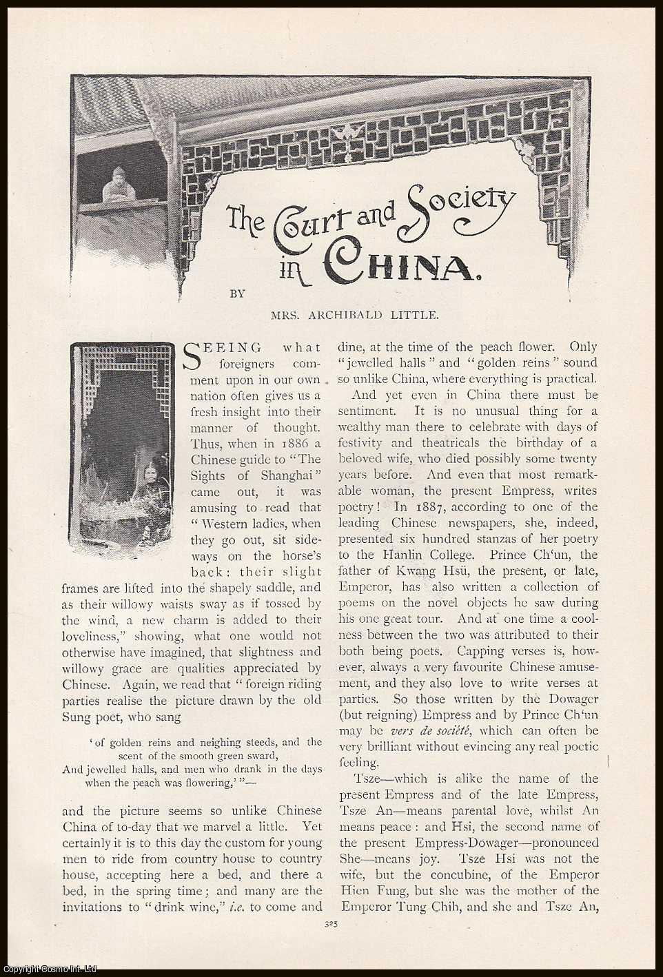 LITTLE, MRS. ARCHIBALD - The Court and Society in China. An original article from the Lady's Realm 1898-99.