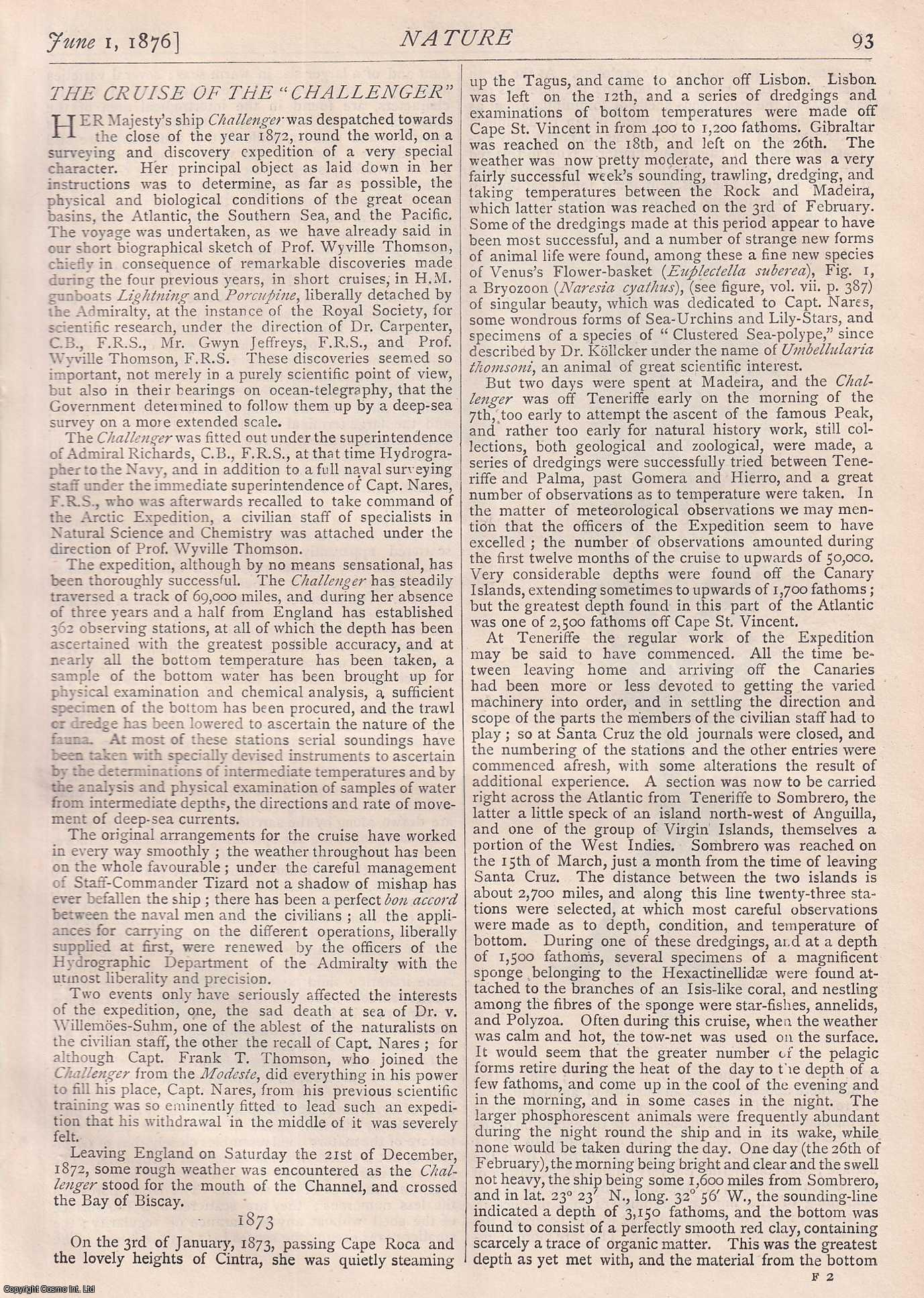 NATURE - Nature, Volume 14, Number 344. Nature. A Weekly Journal of Science. Thursday, June 1st, 1876.