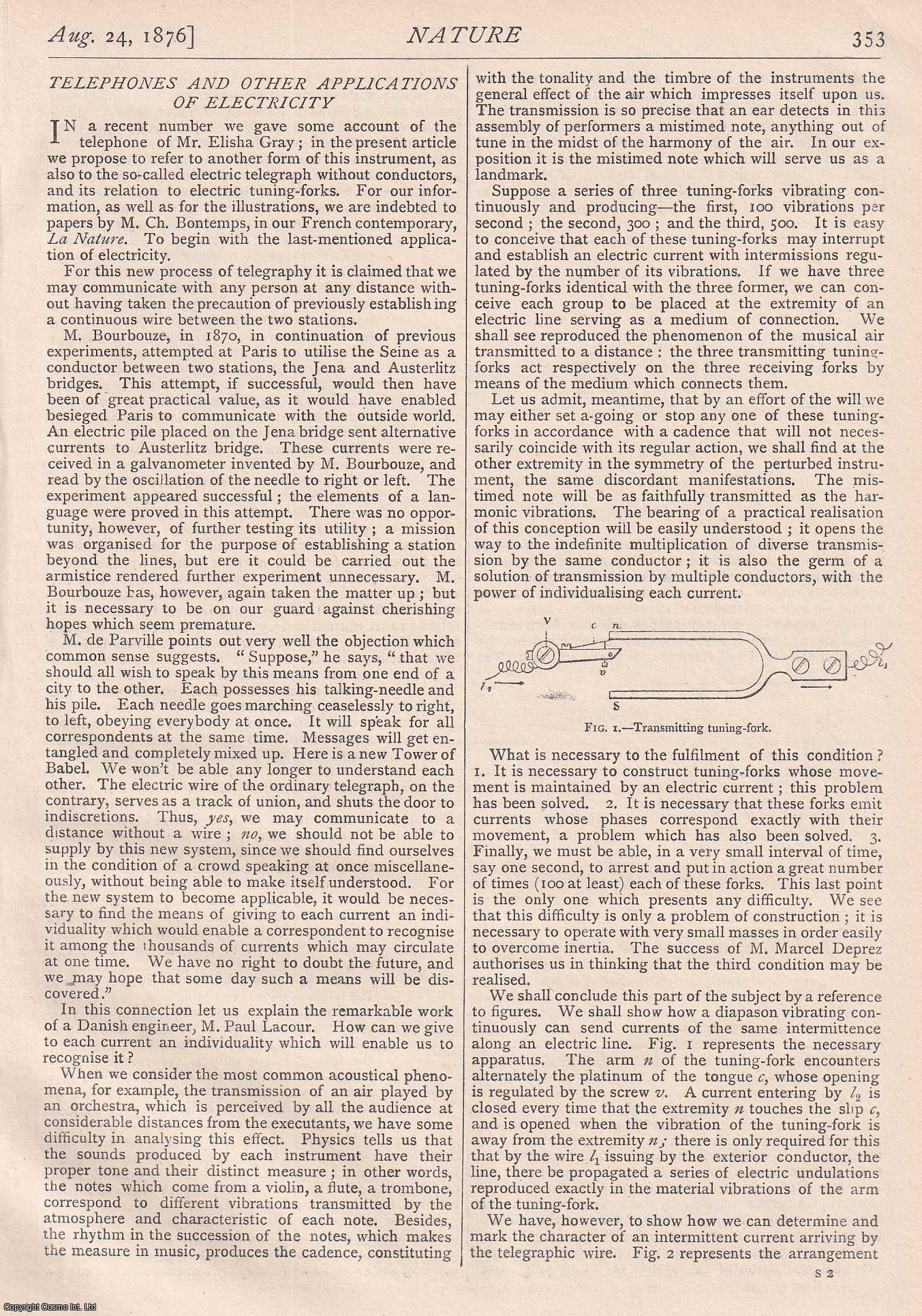 NATURE - Nature, Volume 14, Number 356. Nature. A Weekly Journal of Science. Thursday, August 24th, 1876.