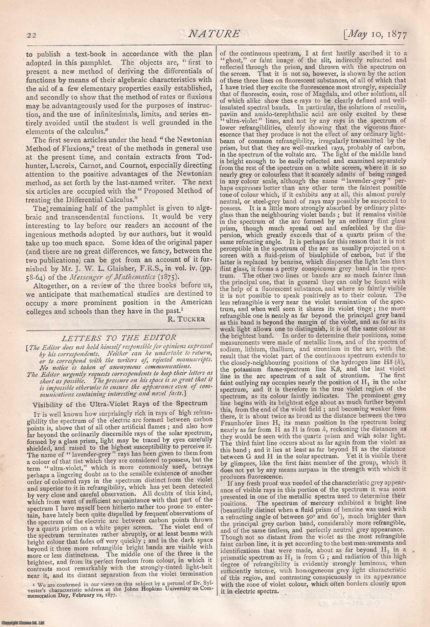 NATURE - Nature, Volume 16, Number 393. Nature. A Weekly Journal of Science. Thursday, May 10th, 1877.