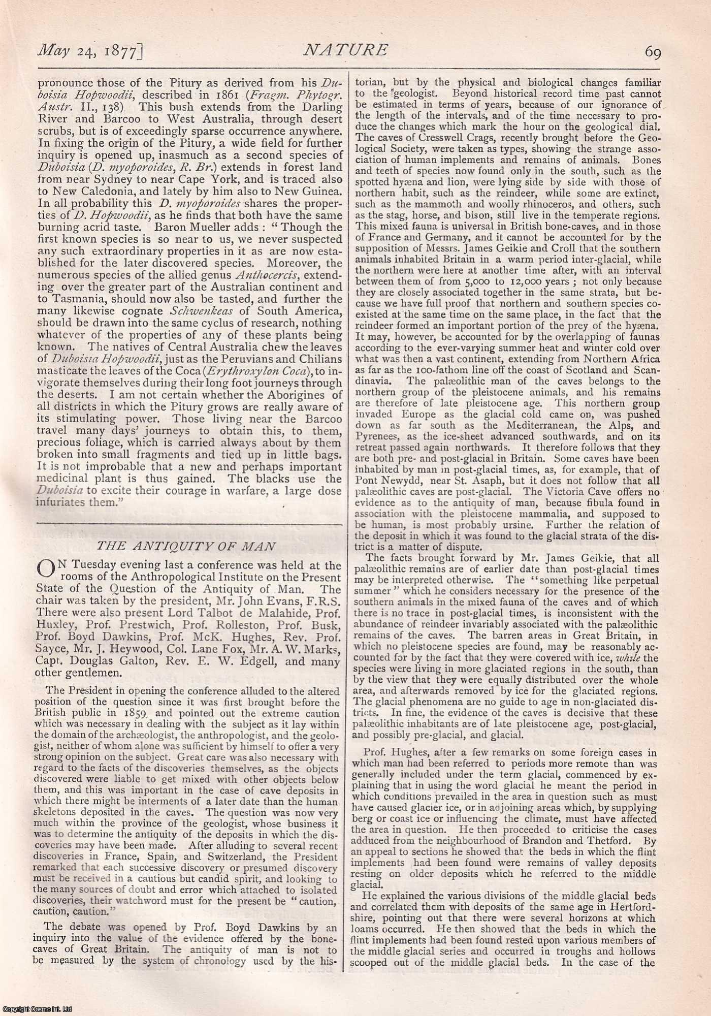 NATURE - Nature, Volume 16, Number 395. Nature. A Weekly Journal of Science. Thursday, May 24th, 1877.