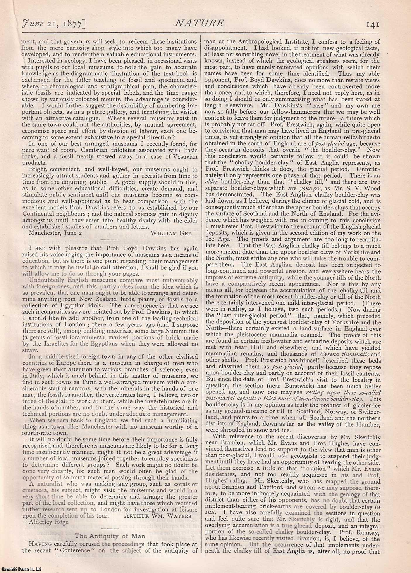 NATURE - Nature, Volume 16, Number 399. Nature. A Weekly Journal of Science. Thursday, June 21st, 1877.