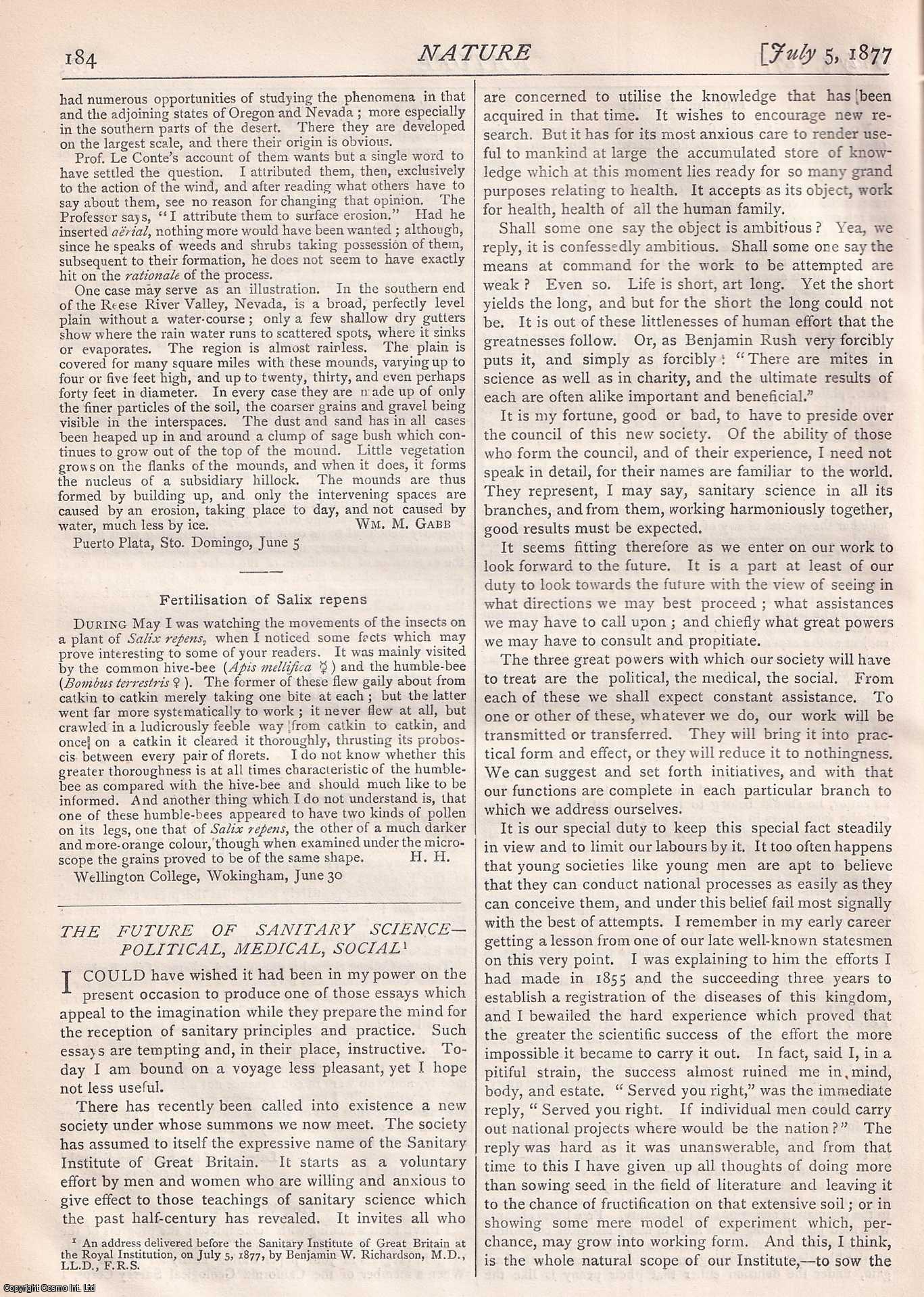 NATURE - Nature, Volume 16, Number 401. Nature. A Weekly Journal of Science. Thursday, July 5th, 1877.