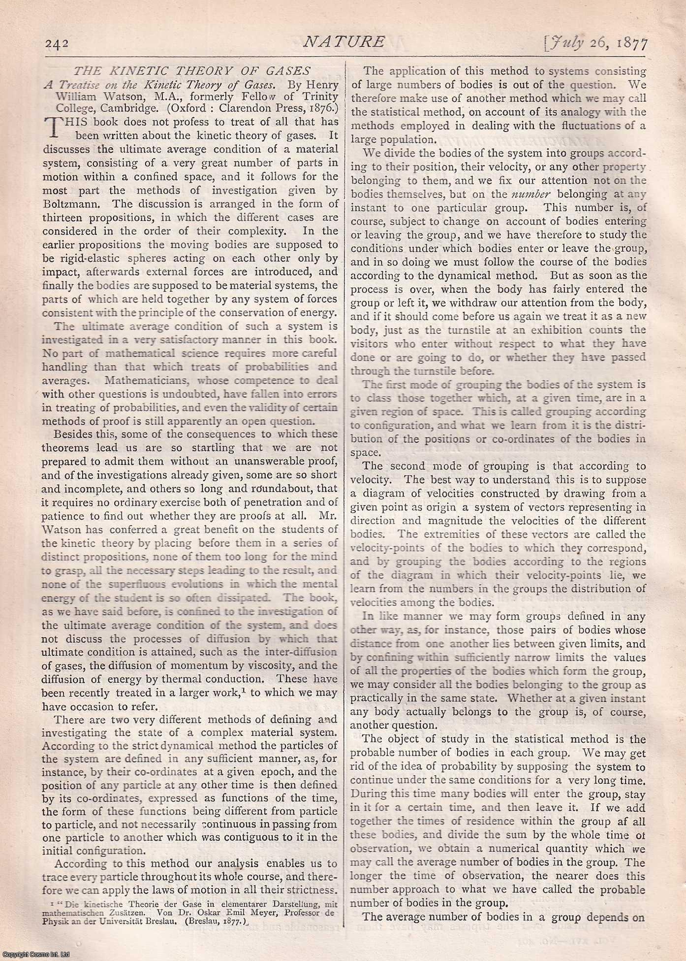 NATURE - Nature, Volume 16, Number 404. Nature. A Weekly Journal of Science. Thursday, July 26th, 1877.
