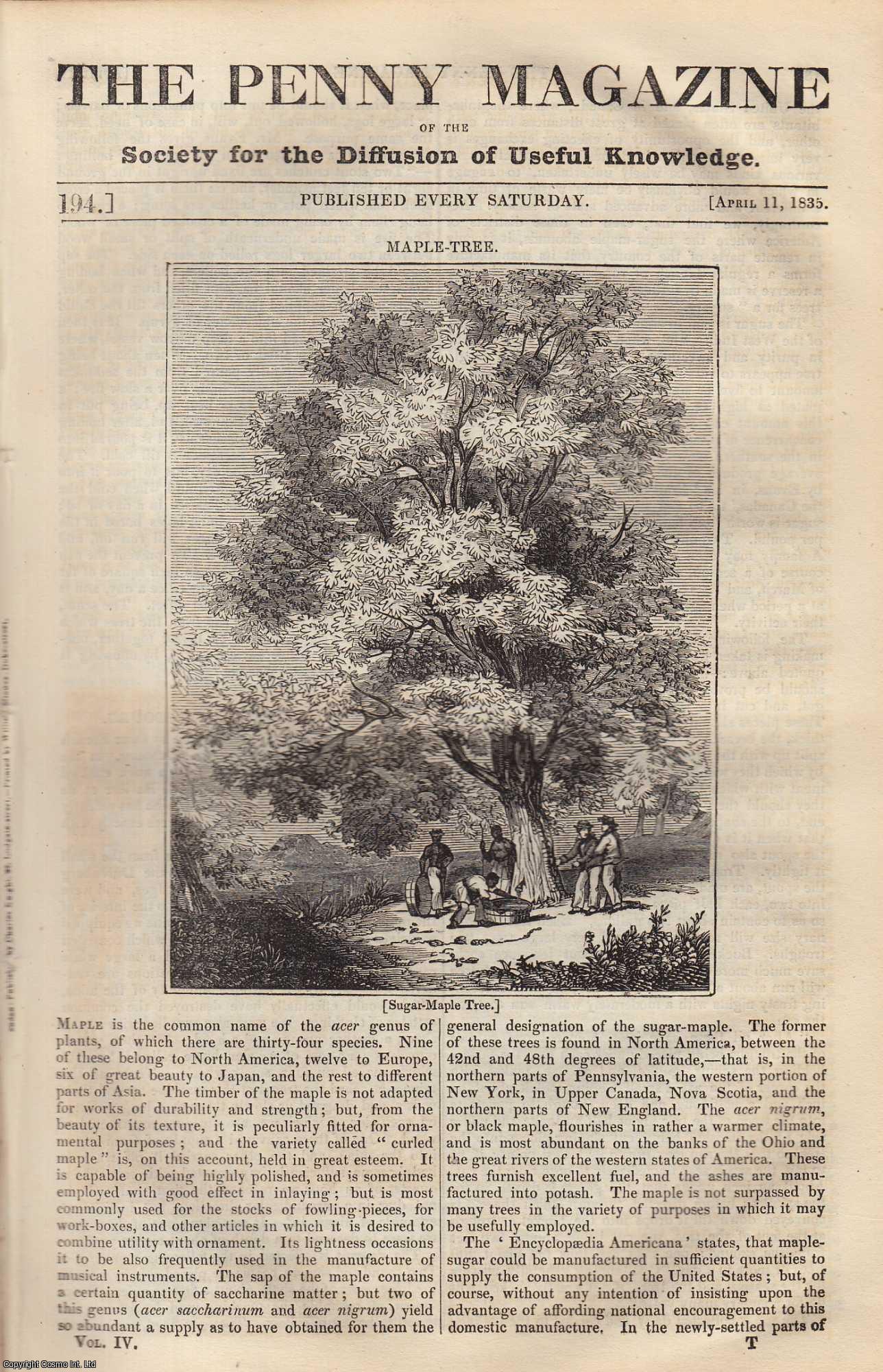 --- - The Salt-Mines of Salzbourg; Maple-Tree; Tynemouth Priory. Issue No. 194, April 11, 1835. A complete rare weekly issue of the Penny Magazine, 1835.