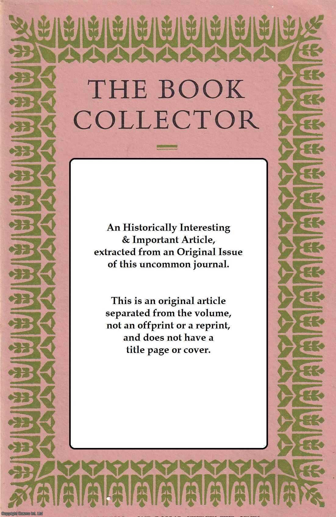 A.S.G. Edwards - Libertine Literature in Restoration England. Princeton MS AM 14401. This is an original article separated from an issue of The Book Collector journal, 1976.