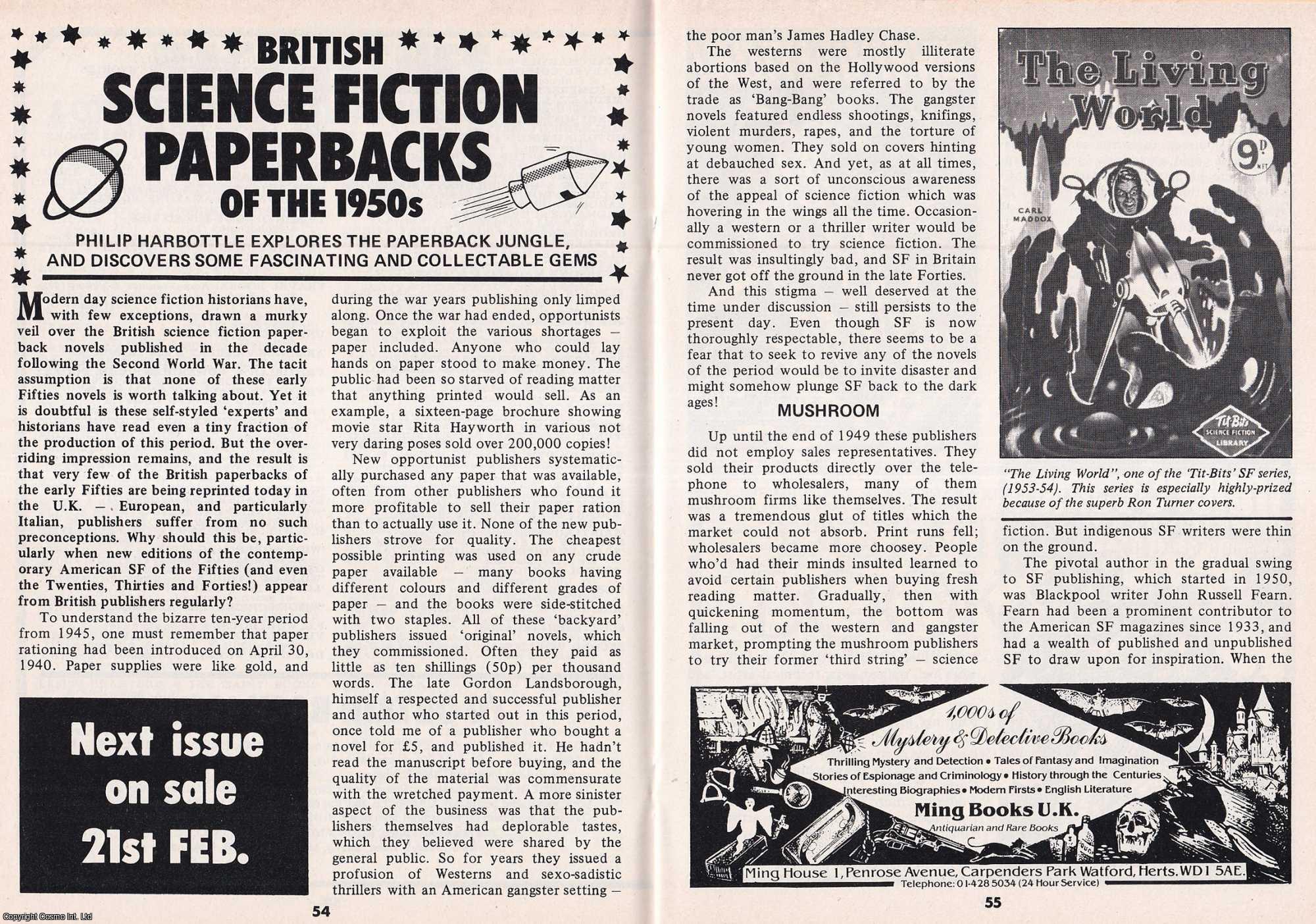 Philip Harbottle - British Science Fiction Paperbacks of The 1950's. This is an original article separated from an issue of The Book & Magazine Collector publication, 1986.