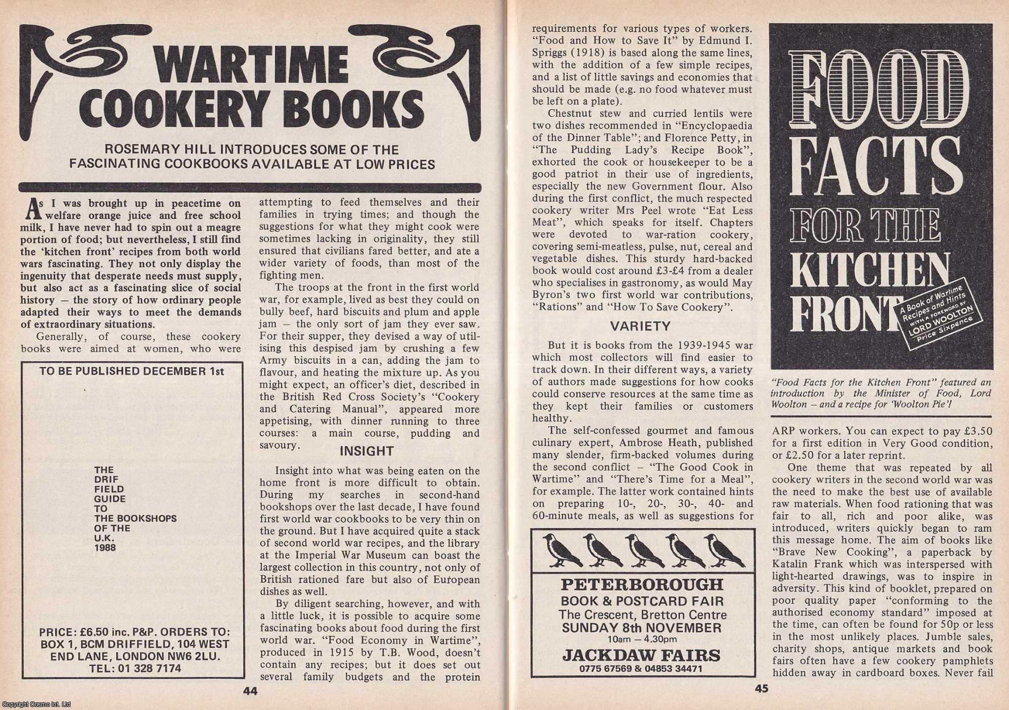 Rosemary Hill - Wartime Cookery Books. This is an original article separated from an issue of The Book & Magazine Collector publication.