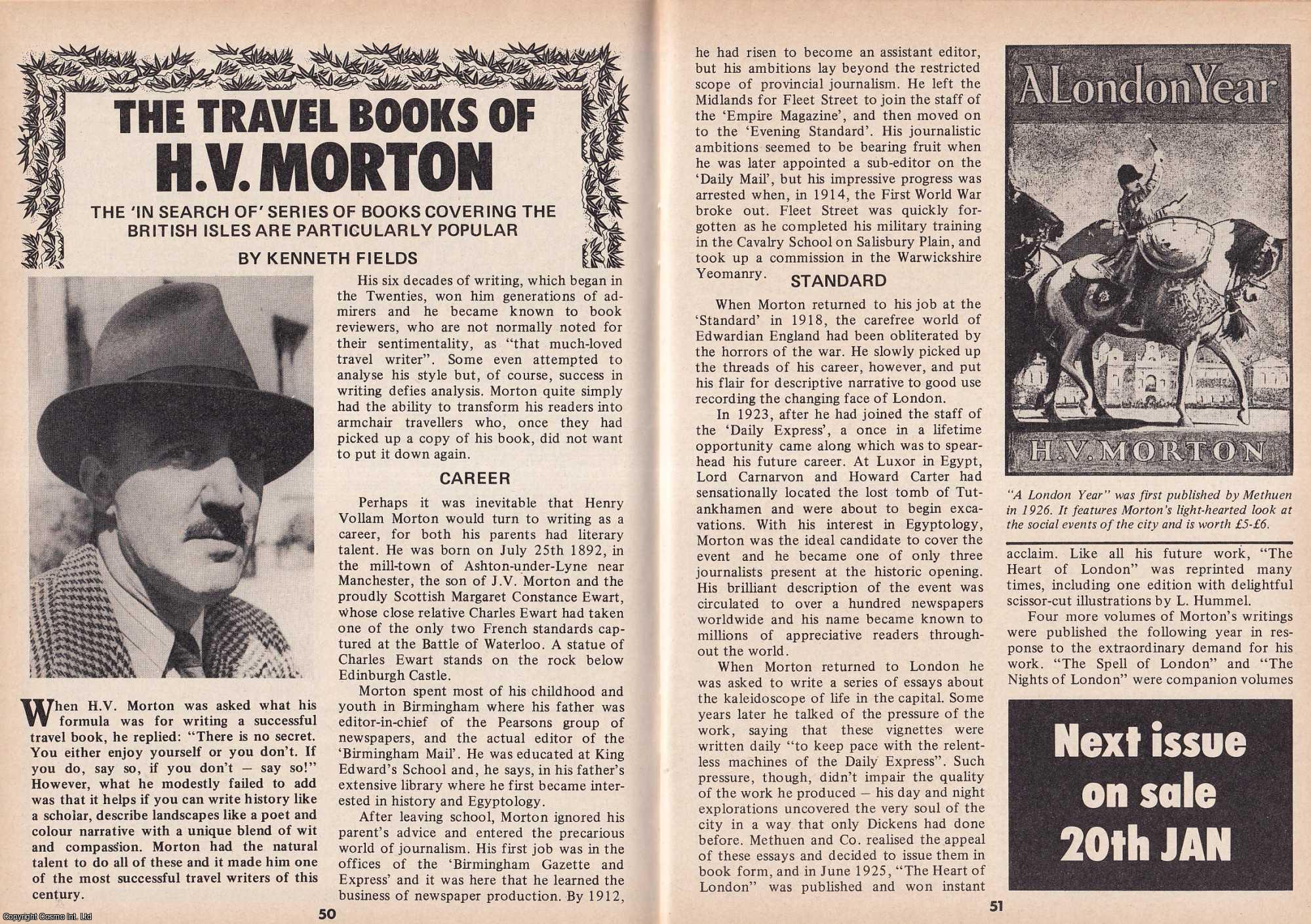 Kenneth Fields - The Travel Books of H. V. Morton. This is an original article separated from an issue of The Book & Magazine Collector publication, 1989.