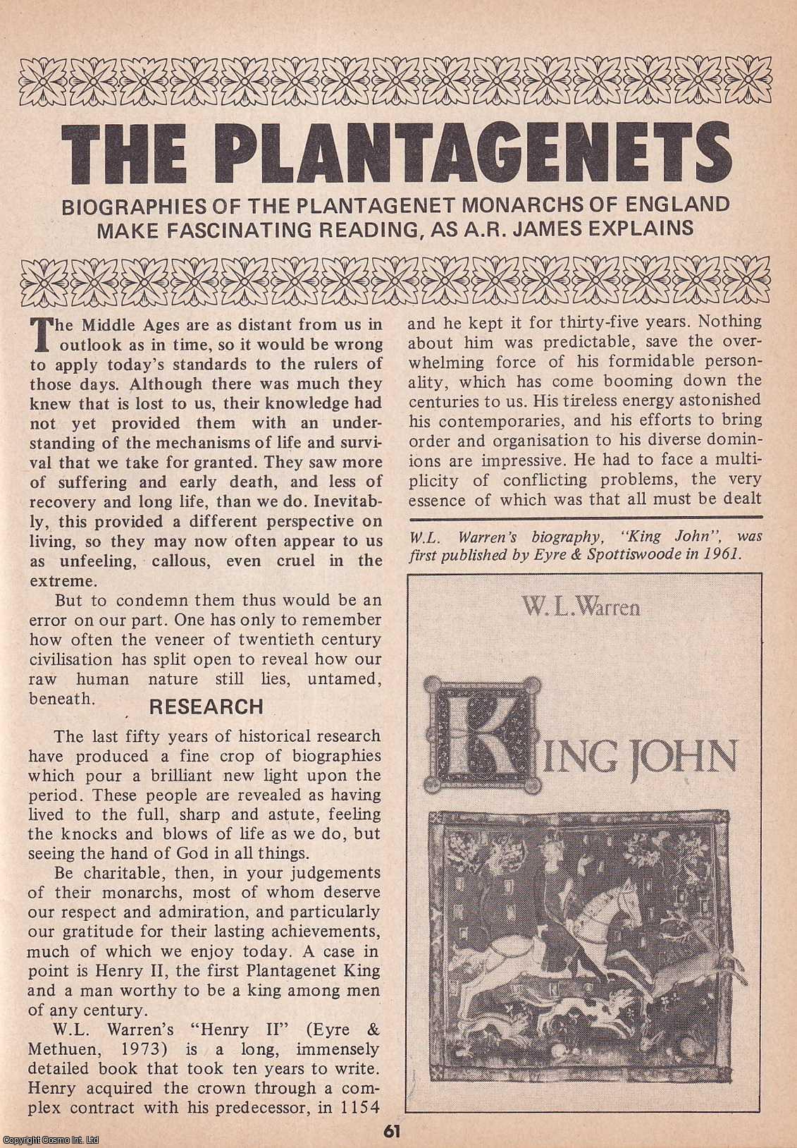 A. R. James - The Plantagenets. Biographies of The Plantagenet Monarchs of England. This is an original article separated from an issue of The Book & Magazine Collector publication, 1989.
