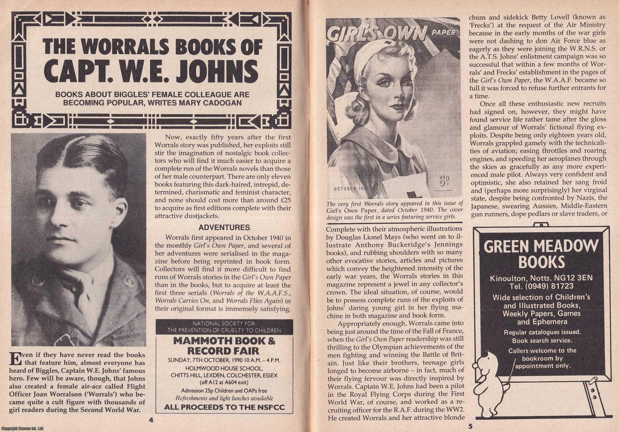 Mary Cadogan - The Worrals Books of Capt. W. E. Johns. This is an original article separated from an issue of The Book & Magazine Collector publication.