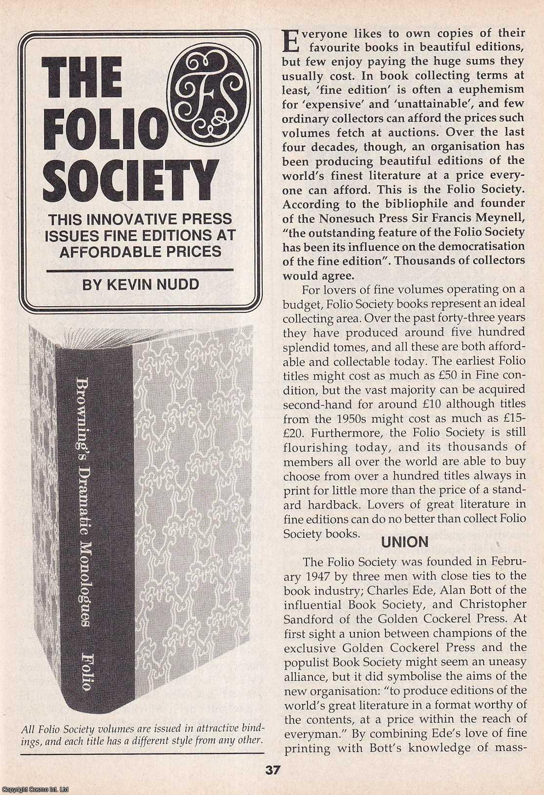 Kevin Nudd - The Folio Society. This is an original article separated from an issue of The Book & Magazine Collector publication, 1991.